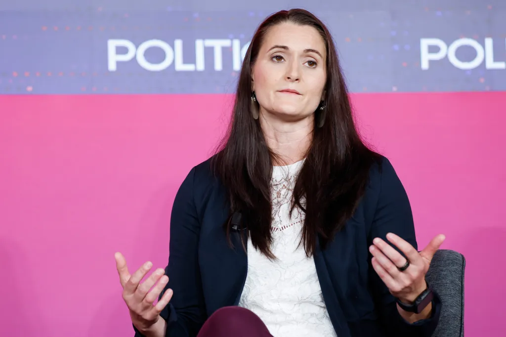 Cait Conley speaking at Politico's annual AI and Tech Summit.