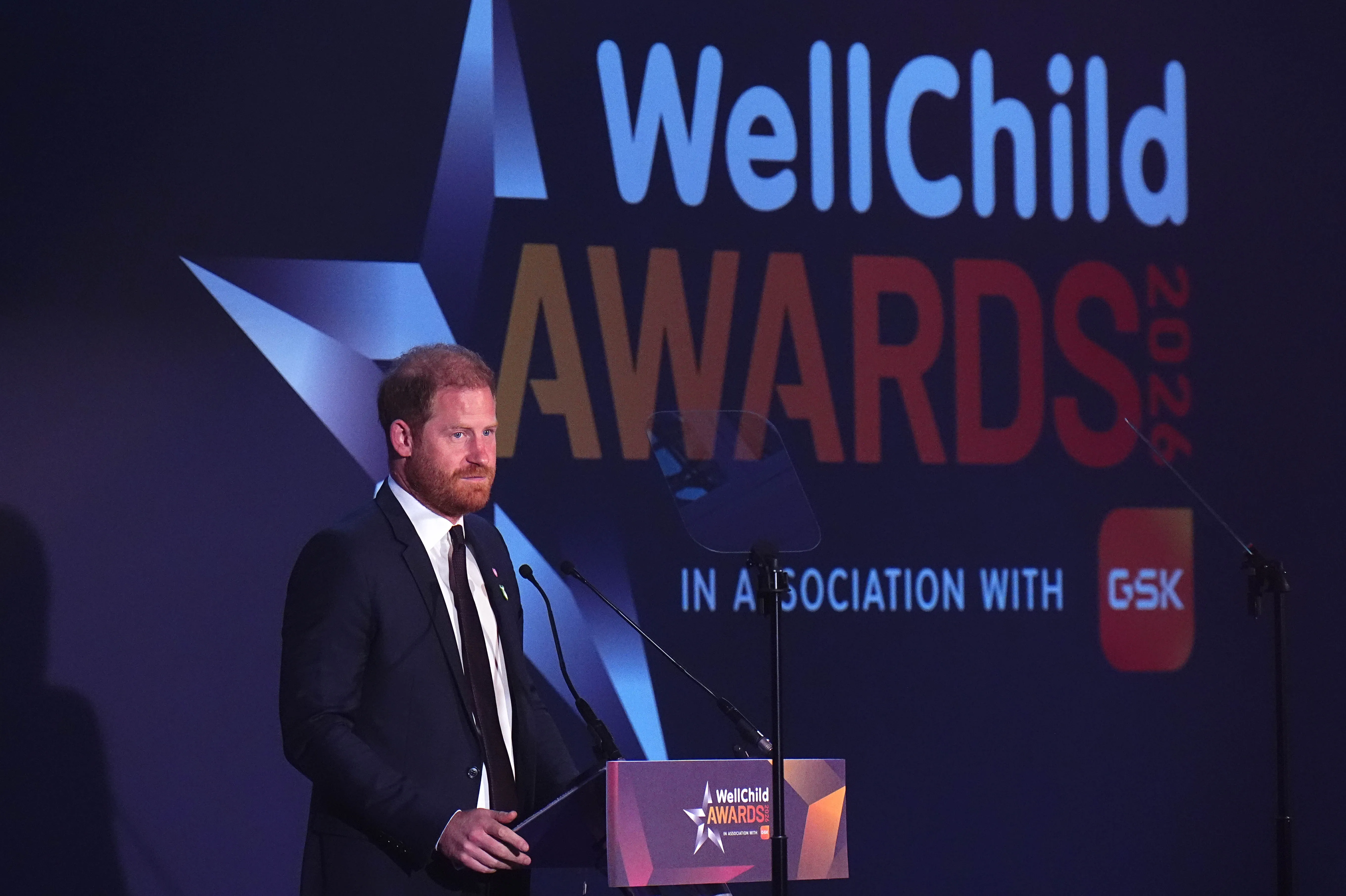 Prince Harry speaking at the WellChild Awards 2026.