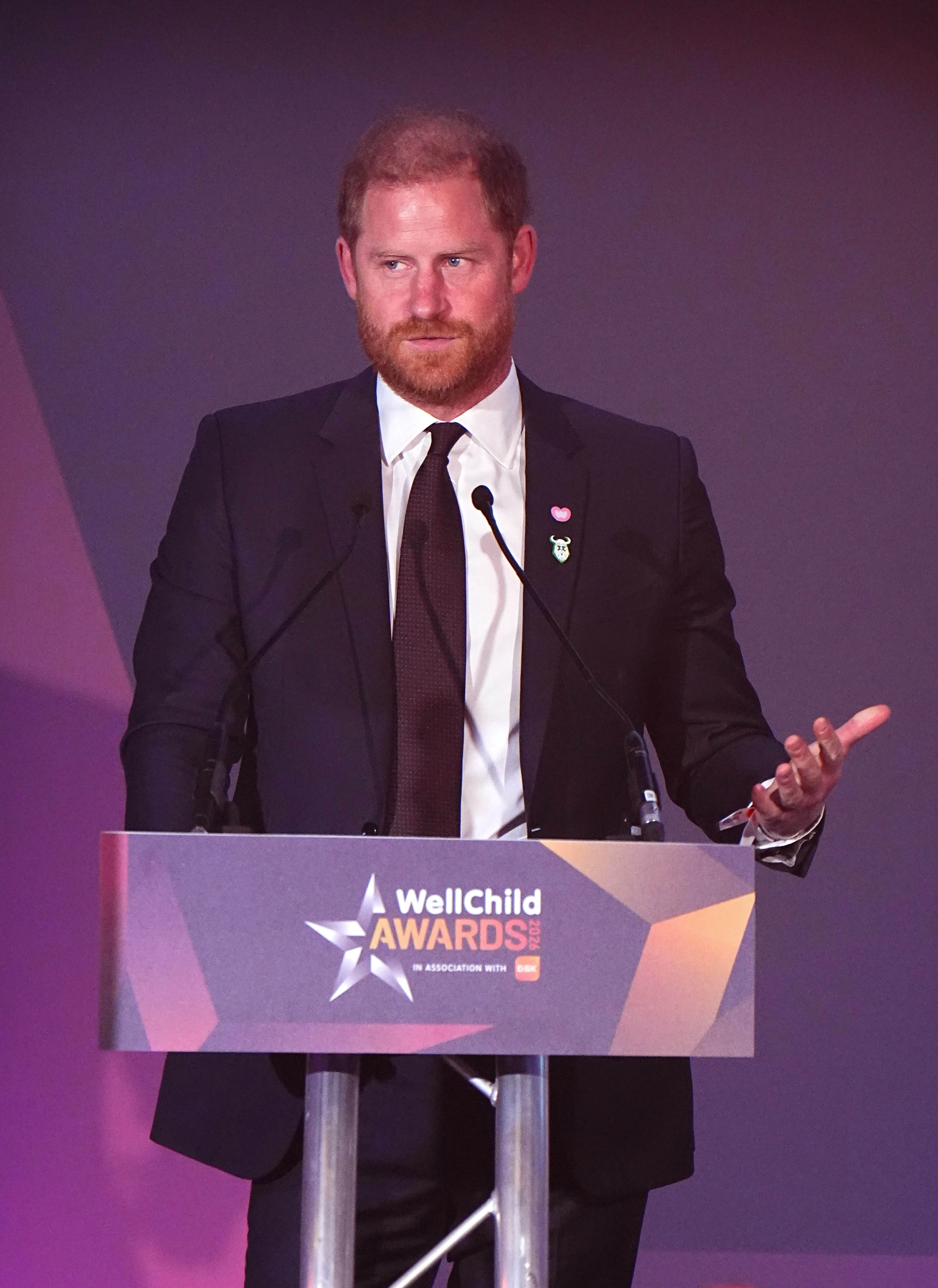 Prince Harry speaking at the WellChild Awards 2026.
