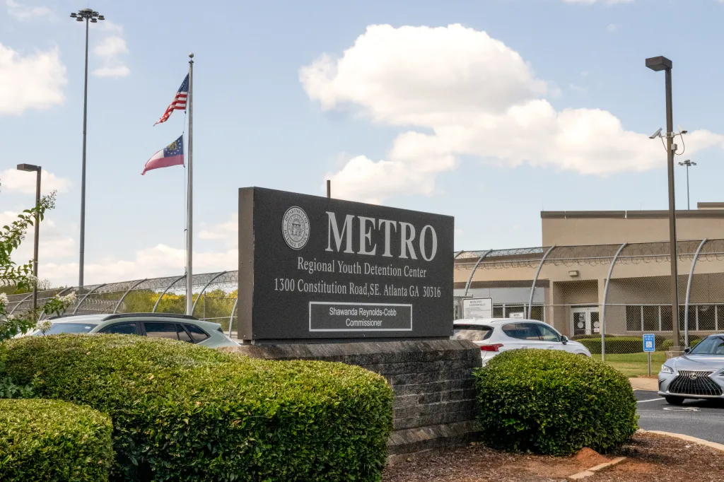 Sign for the Metro Youth Detention Center in Atlanta, Georgia.