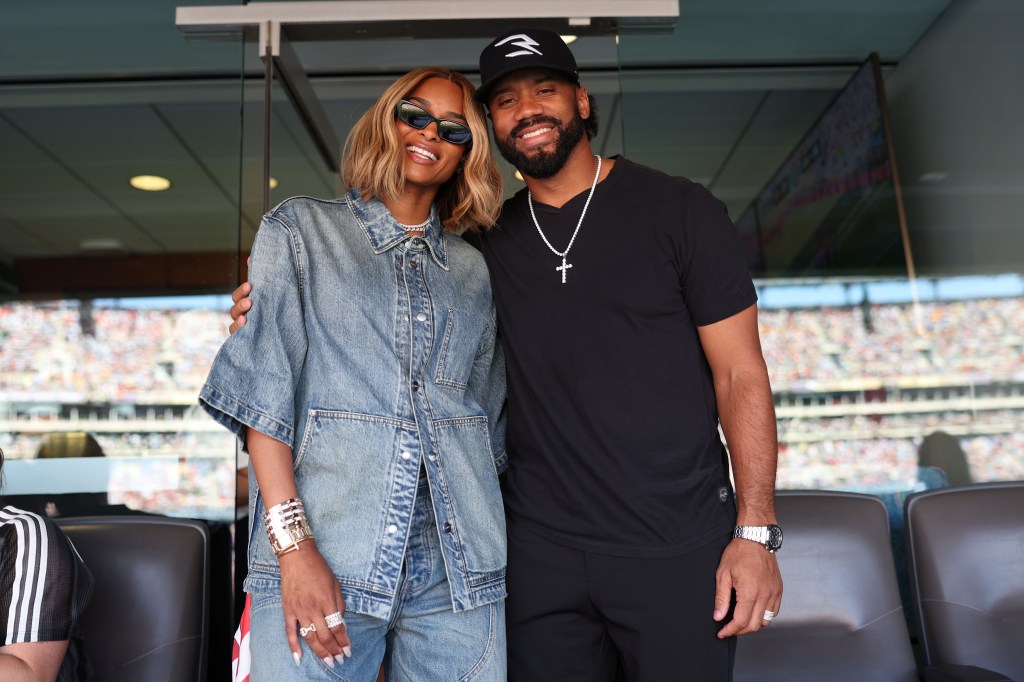 Ciara Wilson and Russell Wilson attend Unilever's Dove VIP box during the FIFA World Cup 2026 Final match.