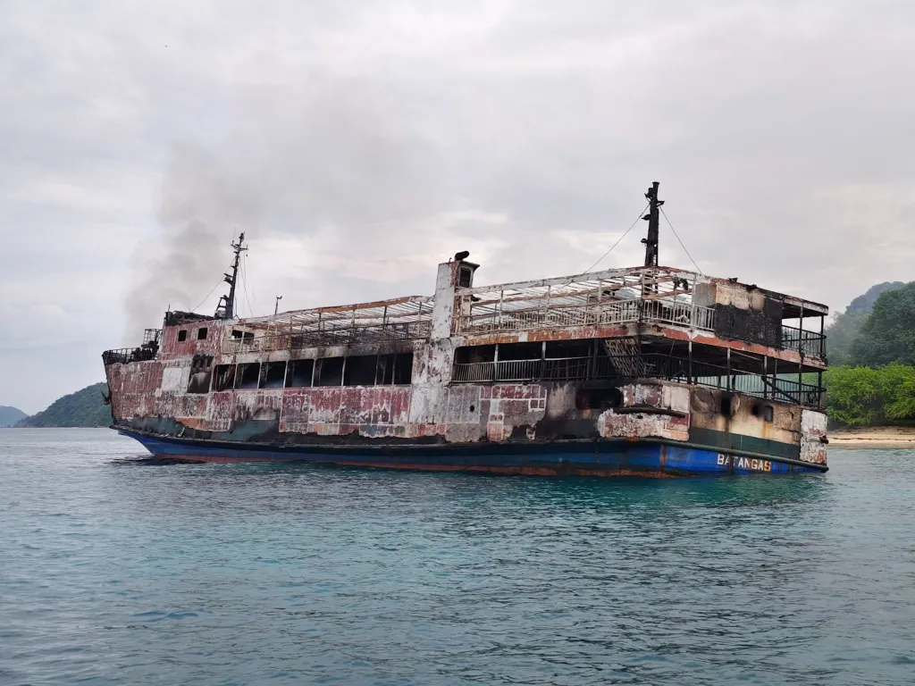 The ferry had sailed from the capital Manila and was near its destination of Coron in Palawan province when the fire started around 6:45 p.m. Wednesday.