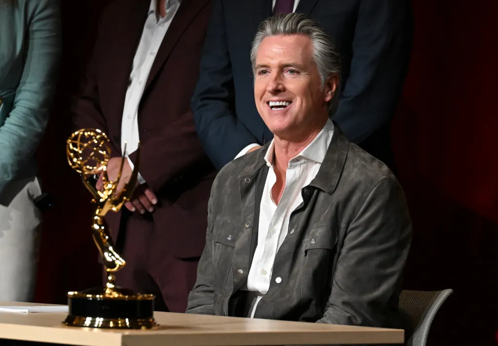Governor Gavin Newsom smiling at the Television Academy.