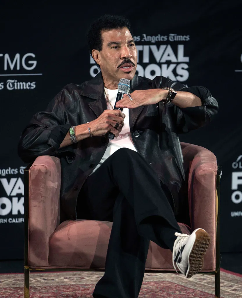 Lionel Richie speaking at the 2026 Los Angeles Times Festival of Books.