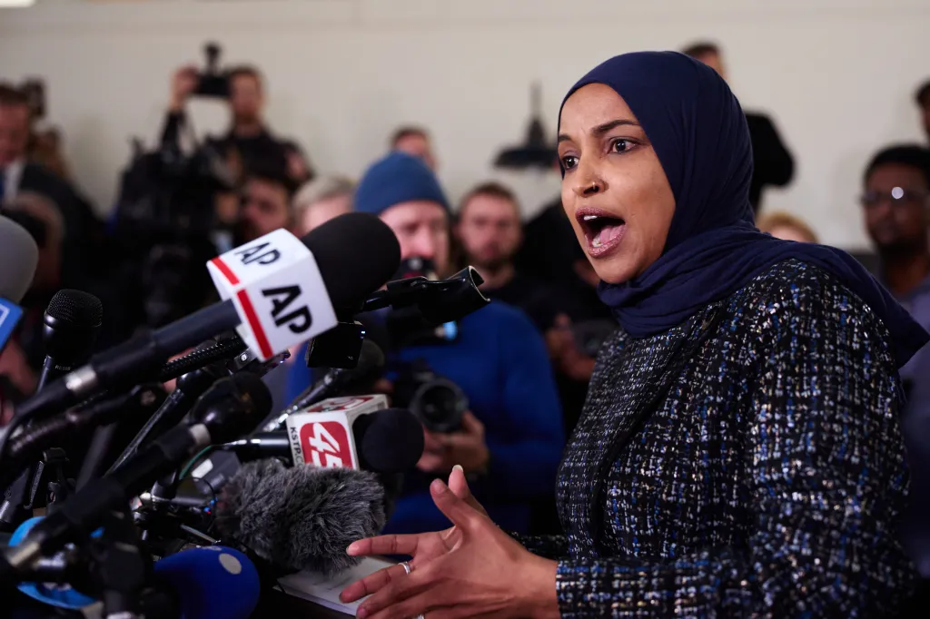 Rep. Ilhan Omar speaks during a news conference on Wednesday, Jan. 28, 2026, in Minneapolis, Minnesota.