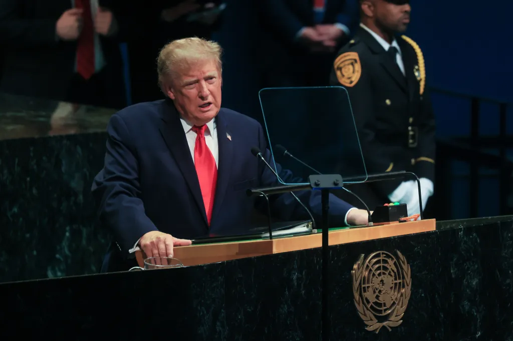 U.S. President Donald Trump speaks during the 81st session of the United Nations General Assembly.