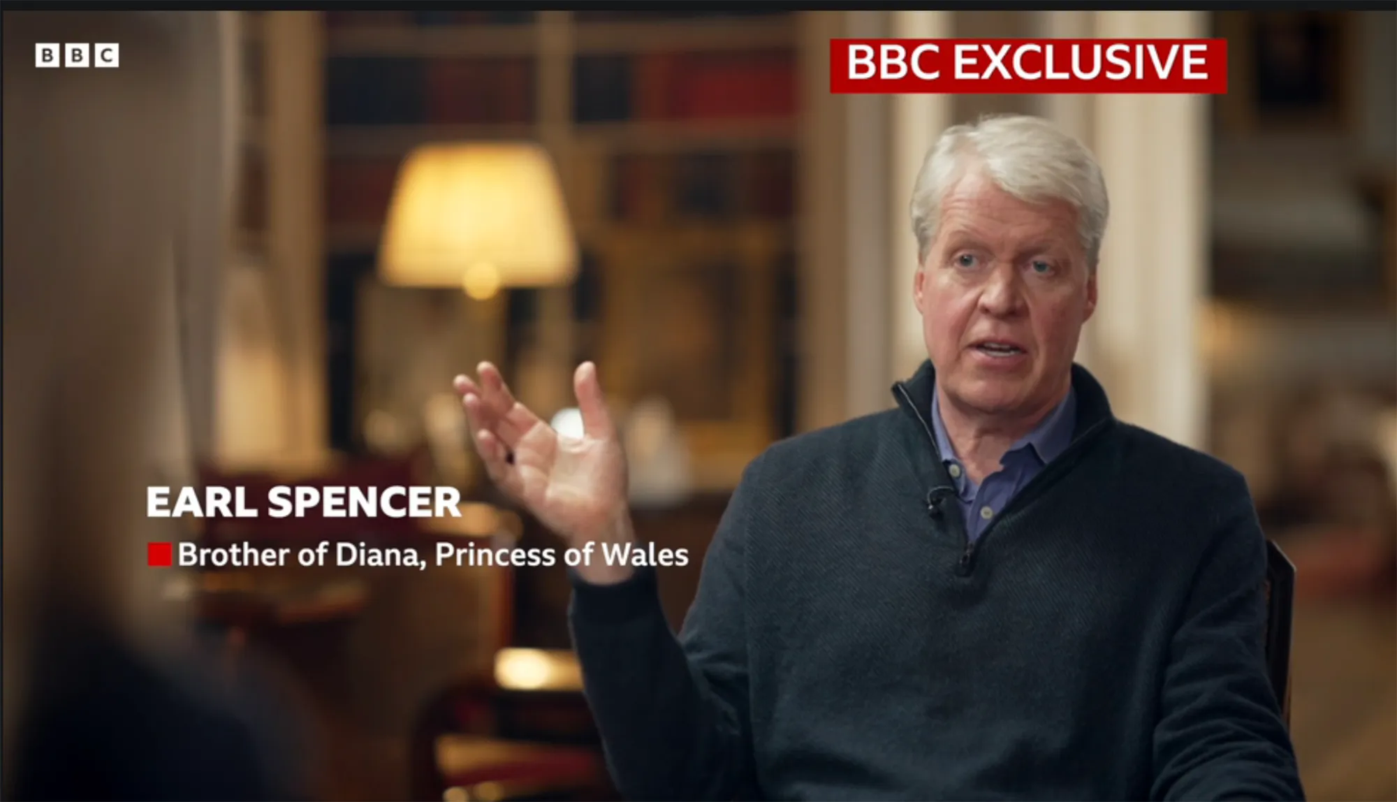 Earl Spencer, brother of Diana, Princess of Wales, speaking during a BBC exclusive interview.