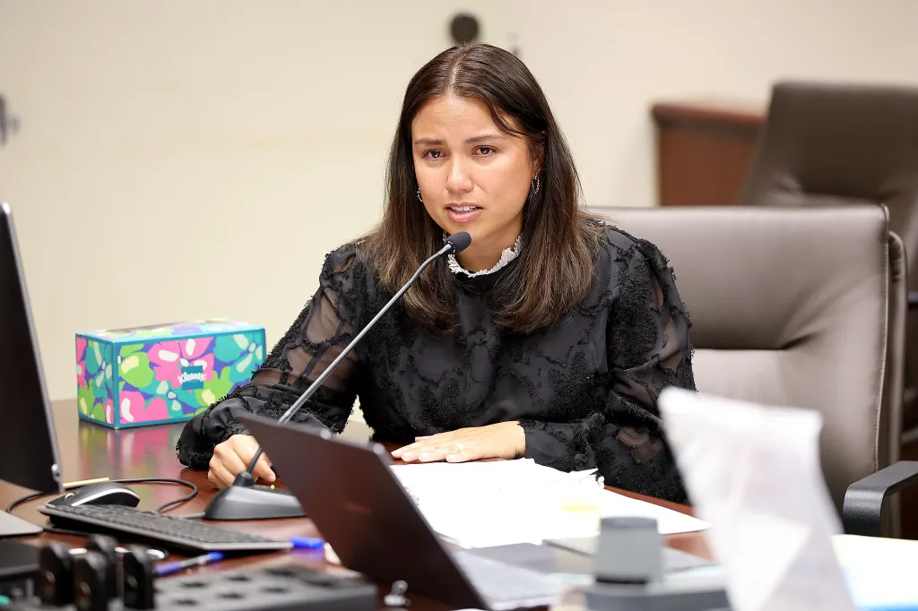 Amanda Leigh Quinonez speaking in court.