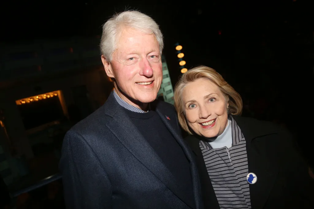 Bill and Hillary Clinton at the opening night of 