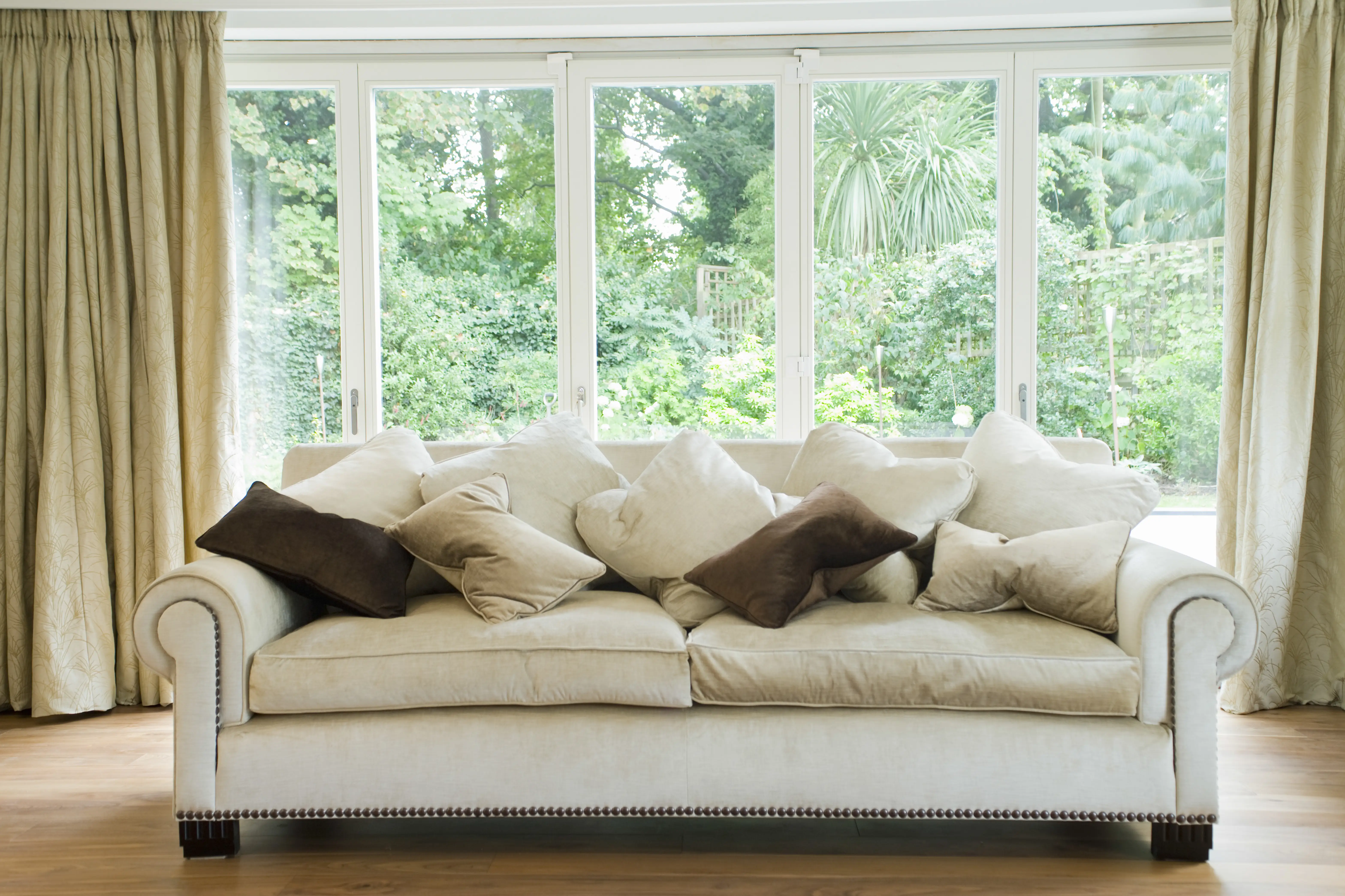 curtains couch window big