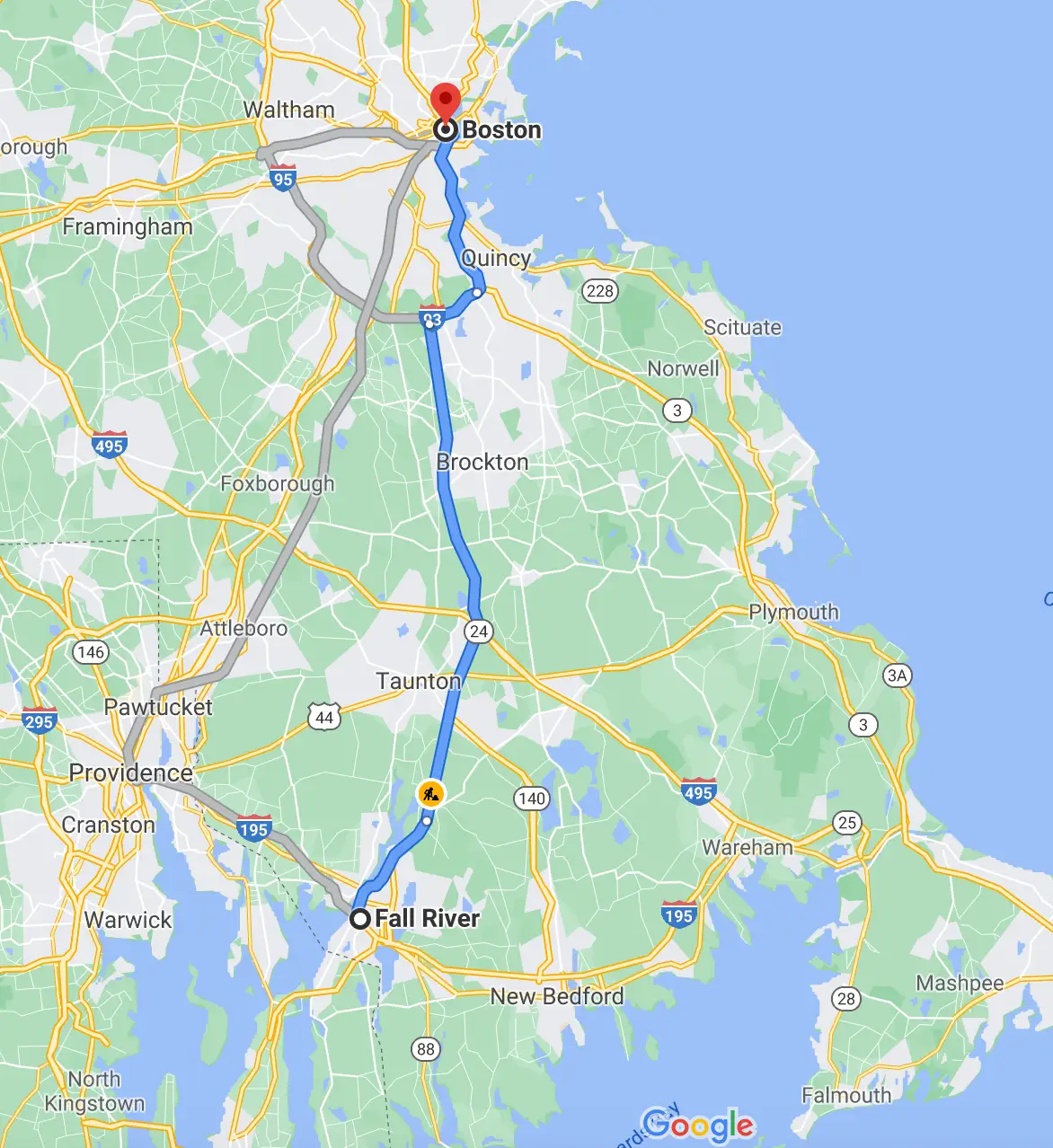 Boston to Fall River