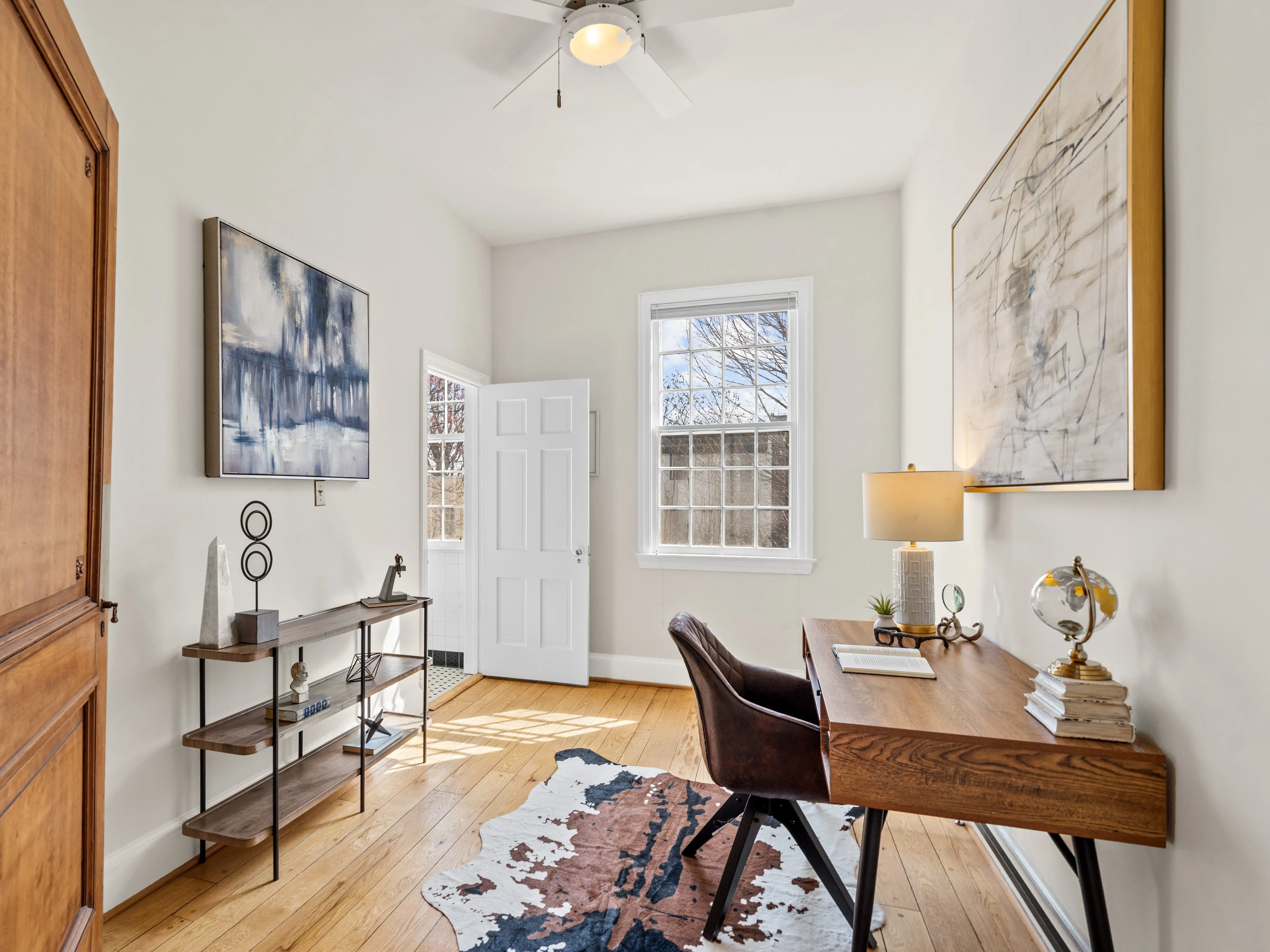 One of the bedrooms in the 4-bed, 4-bath home.