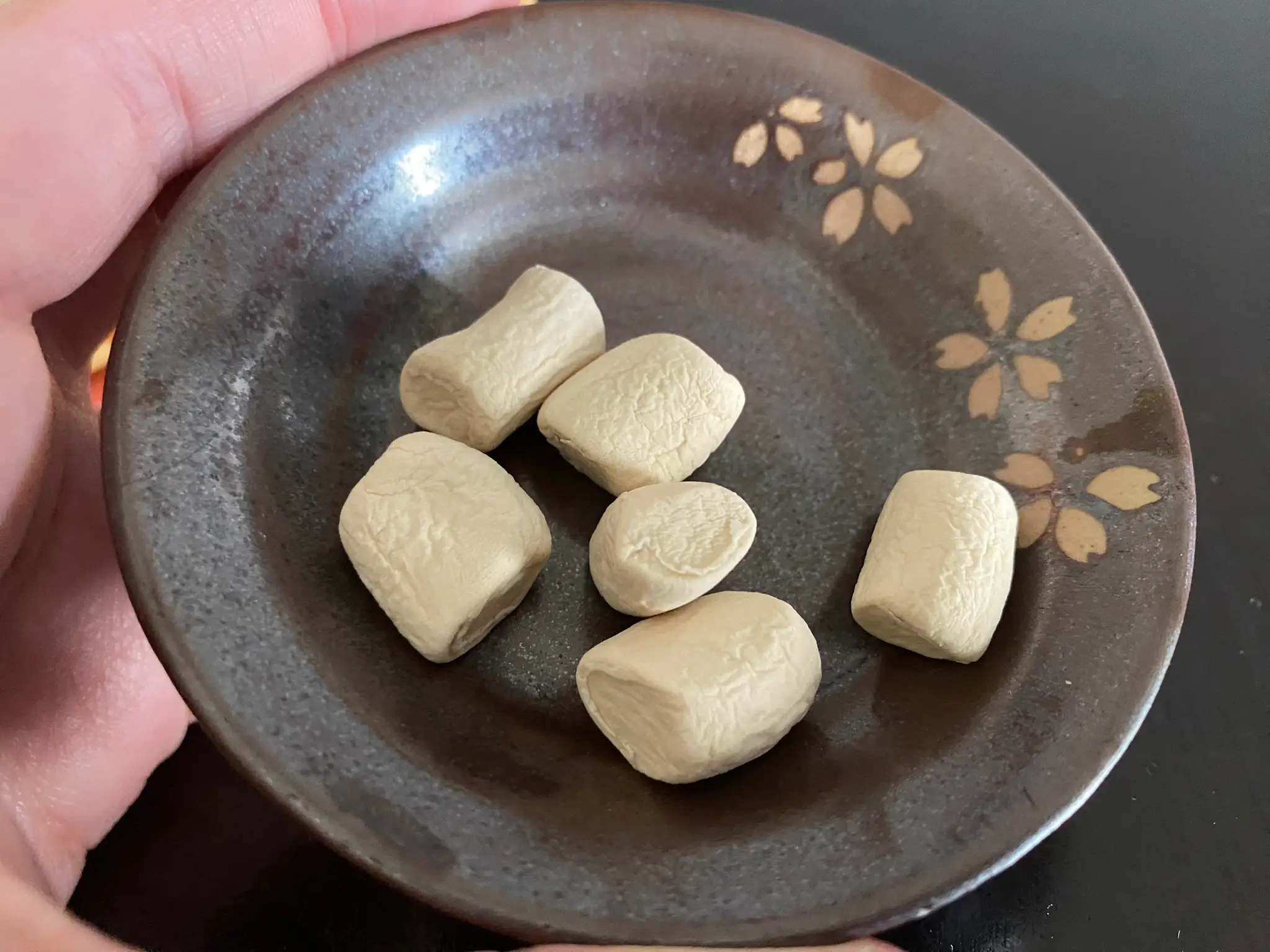 beige colored marshmallows in a bowl
