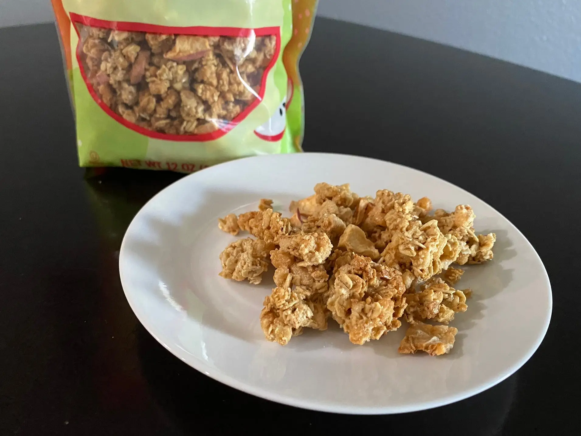 Granola on a white plate