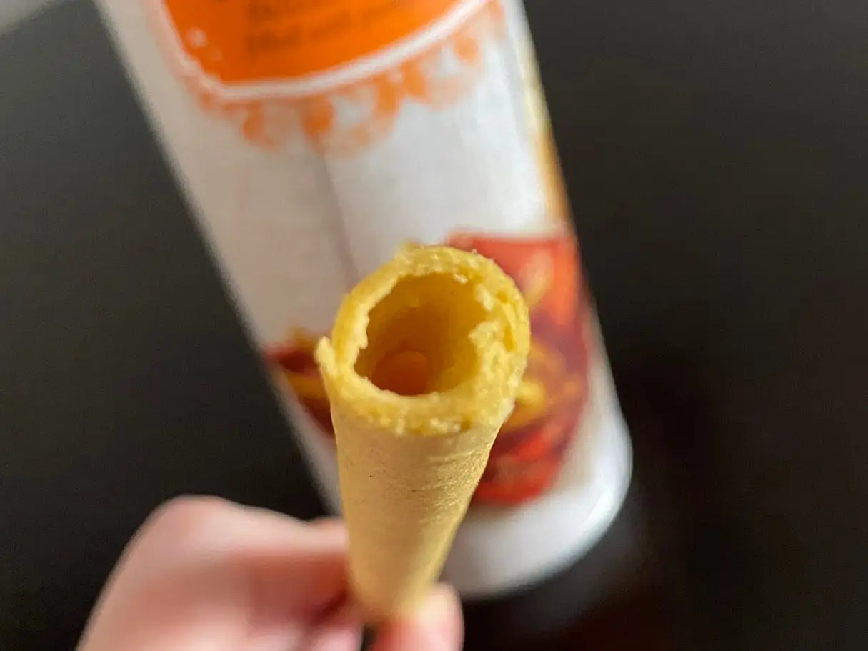 View inside of a trader joe's pumpkin spice baton stick