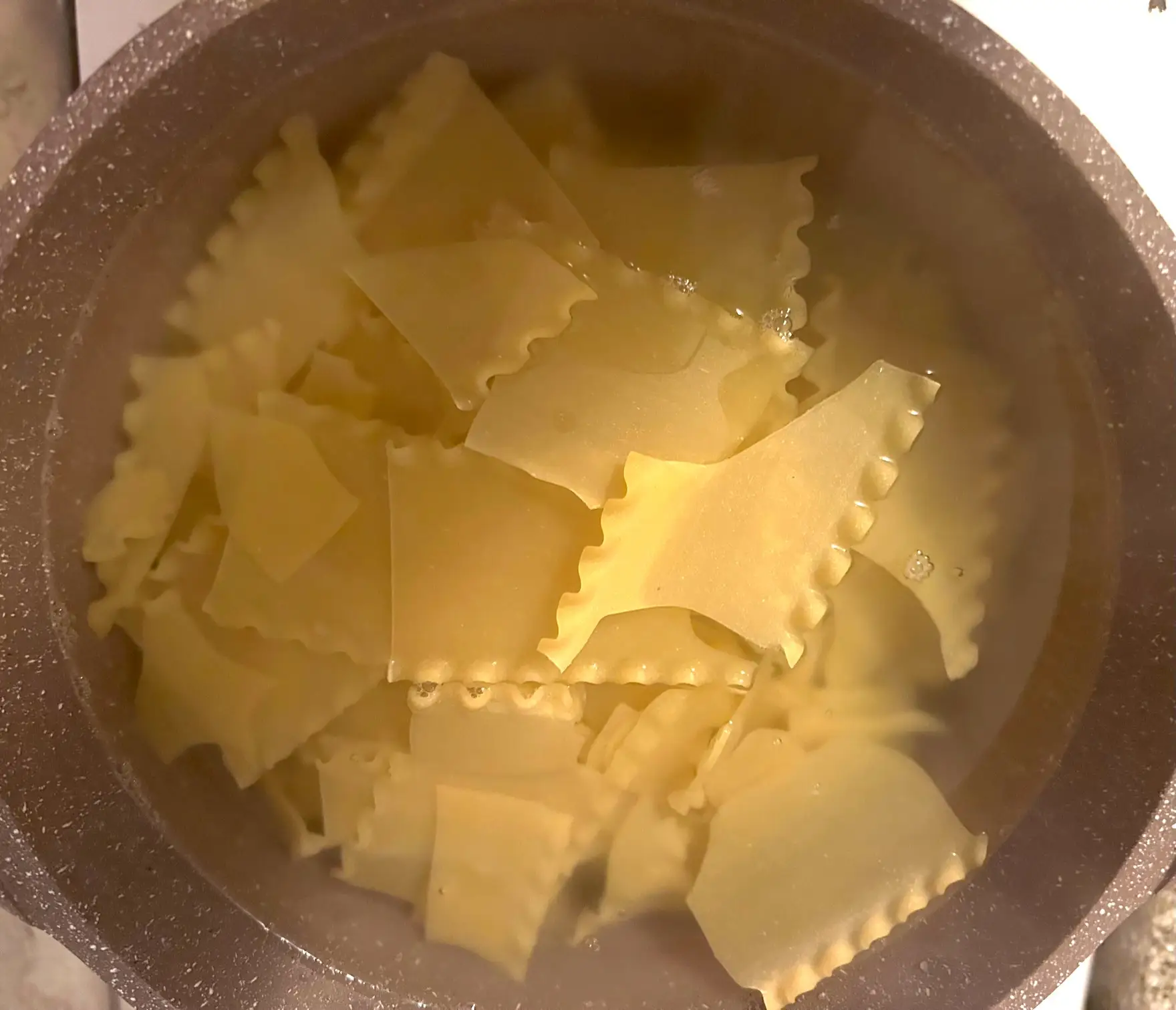 Cooking noodles for Pioneer Woman's Lasagna Soup