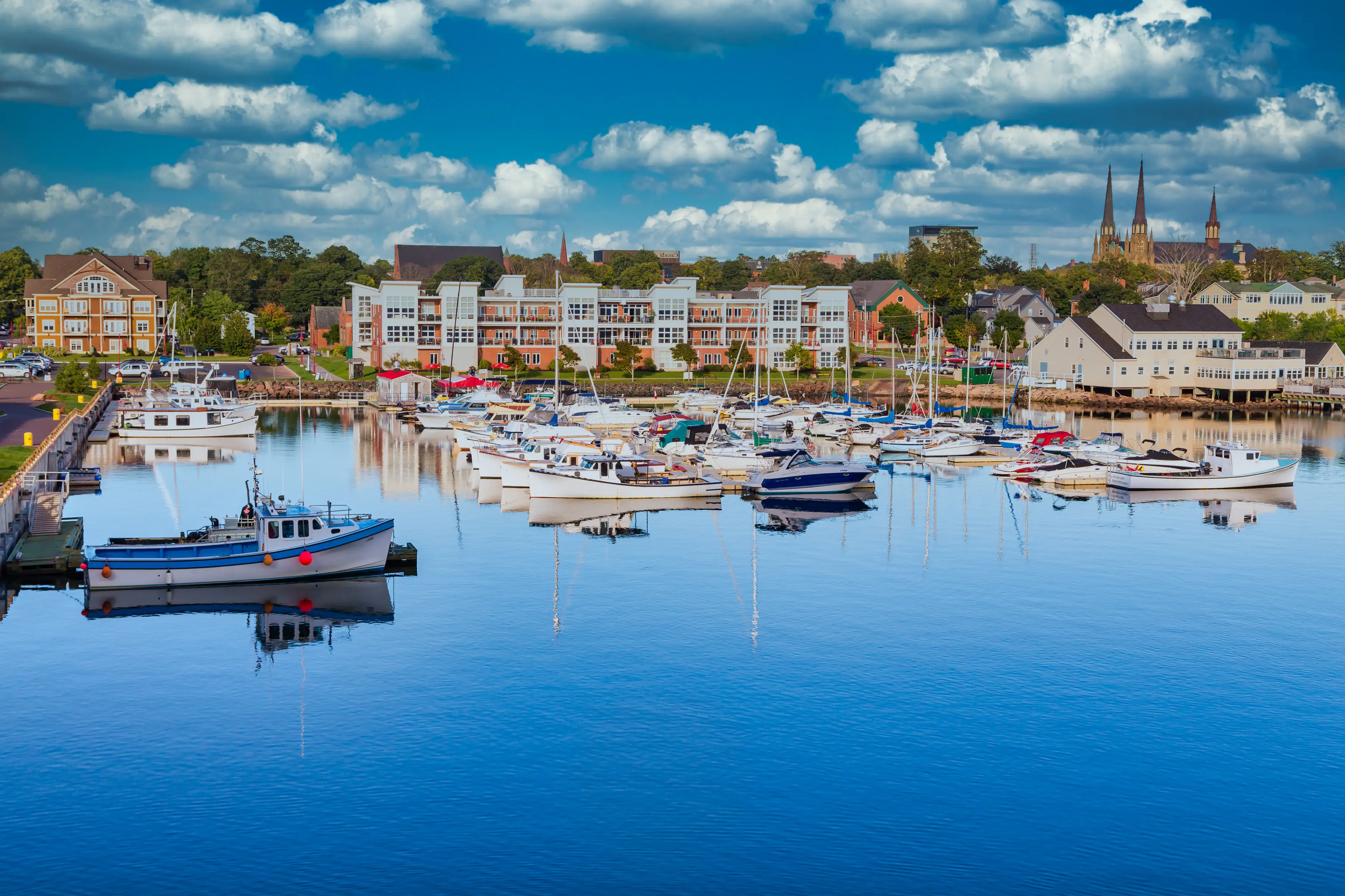 Boats docked at Prince Edward Island in Canada