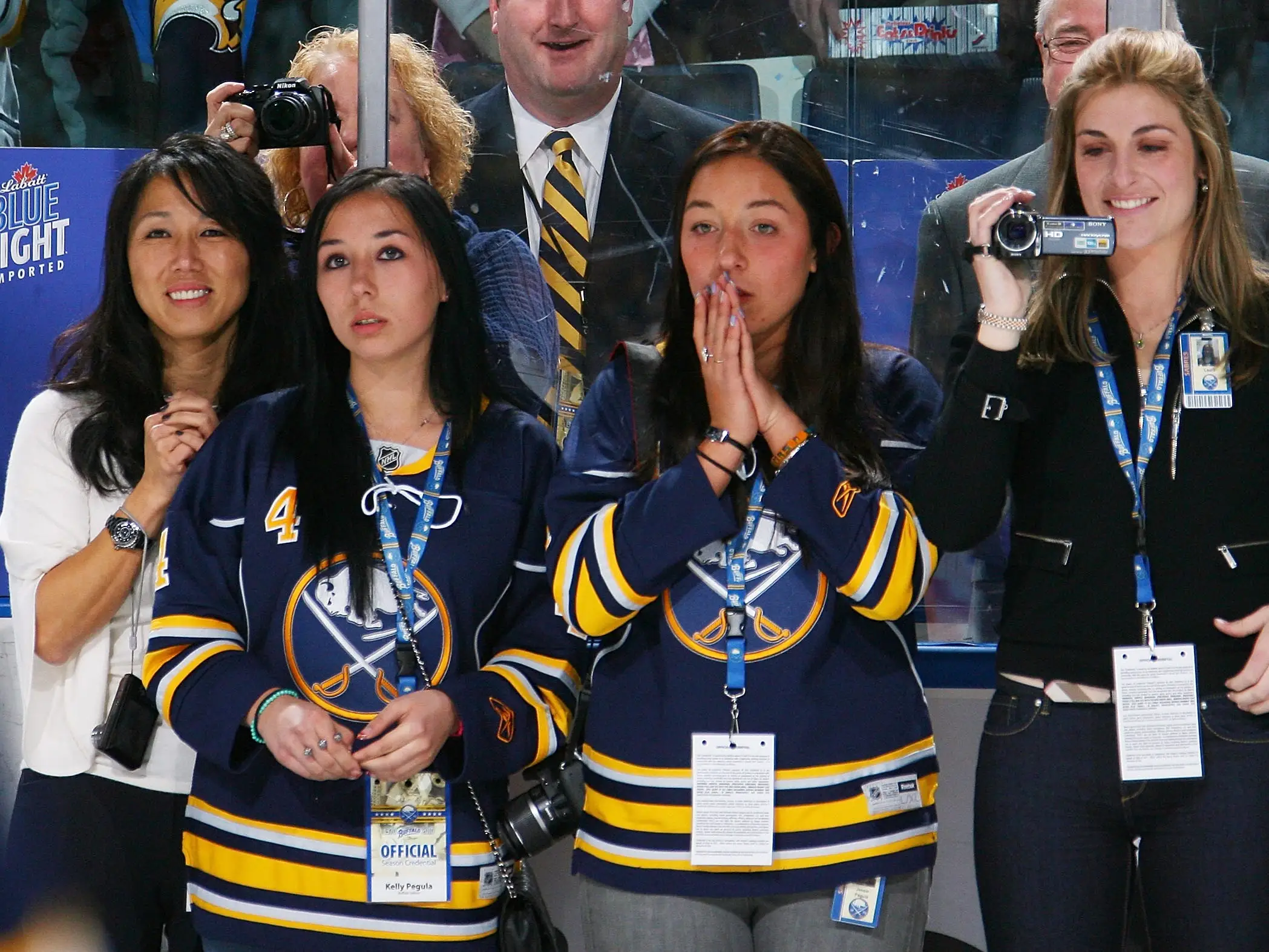 Kim Pegula, Kelly Pegula, Jessica Pegula, and Laura Pegula watched a Buffalo Sabres game in 2011.