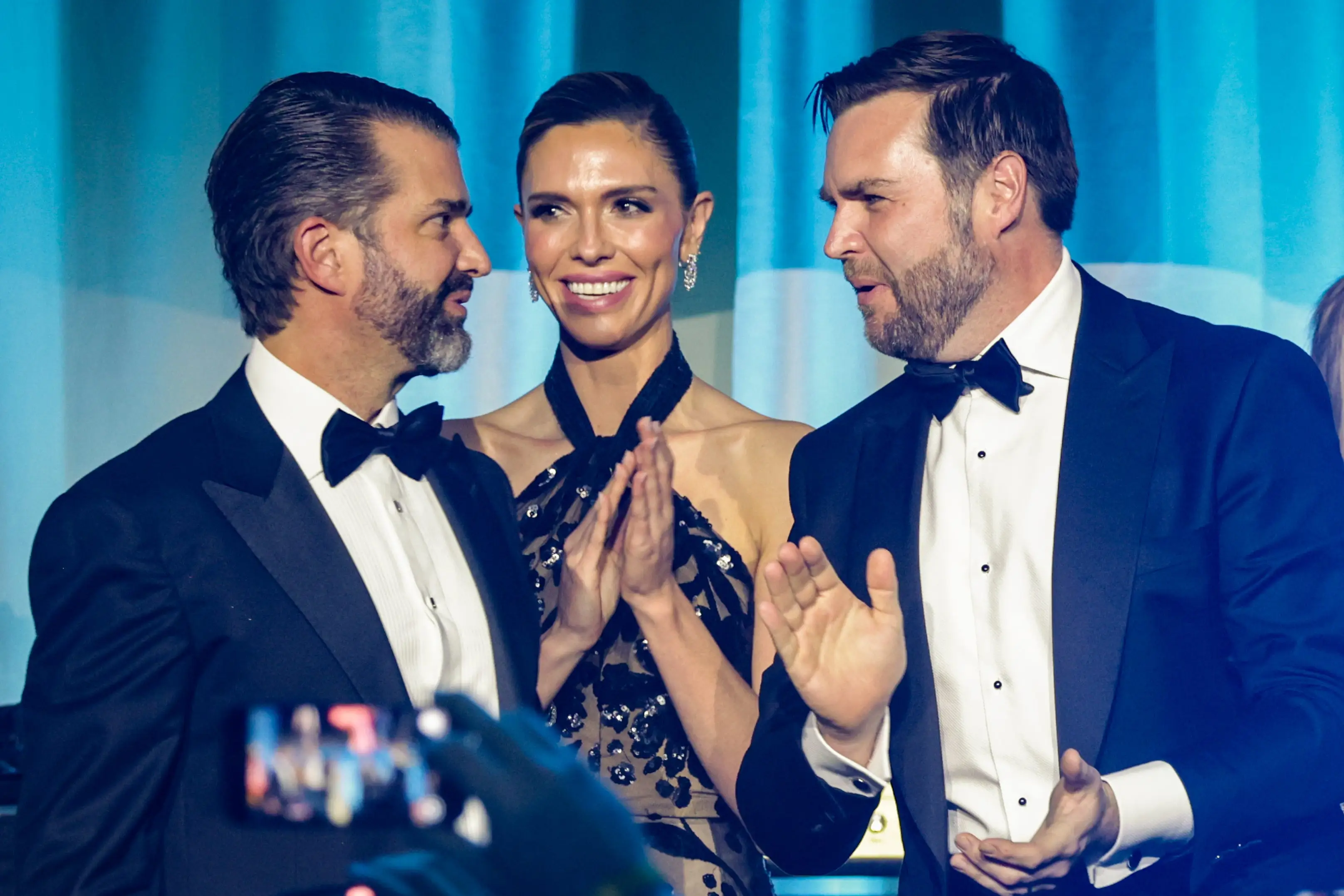 Donald Trump Jr. and Bettina Anderson with JD Vance.