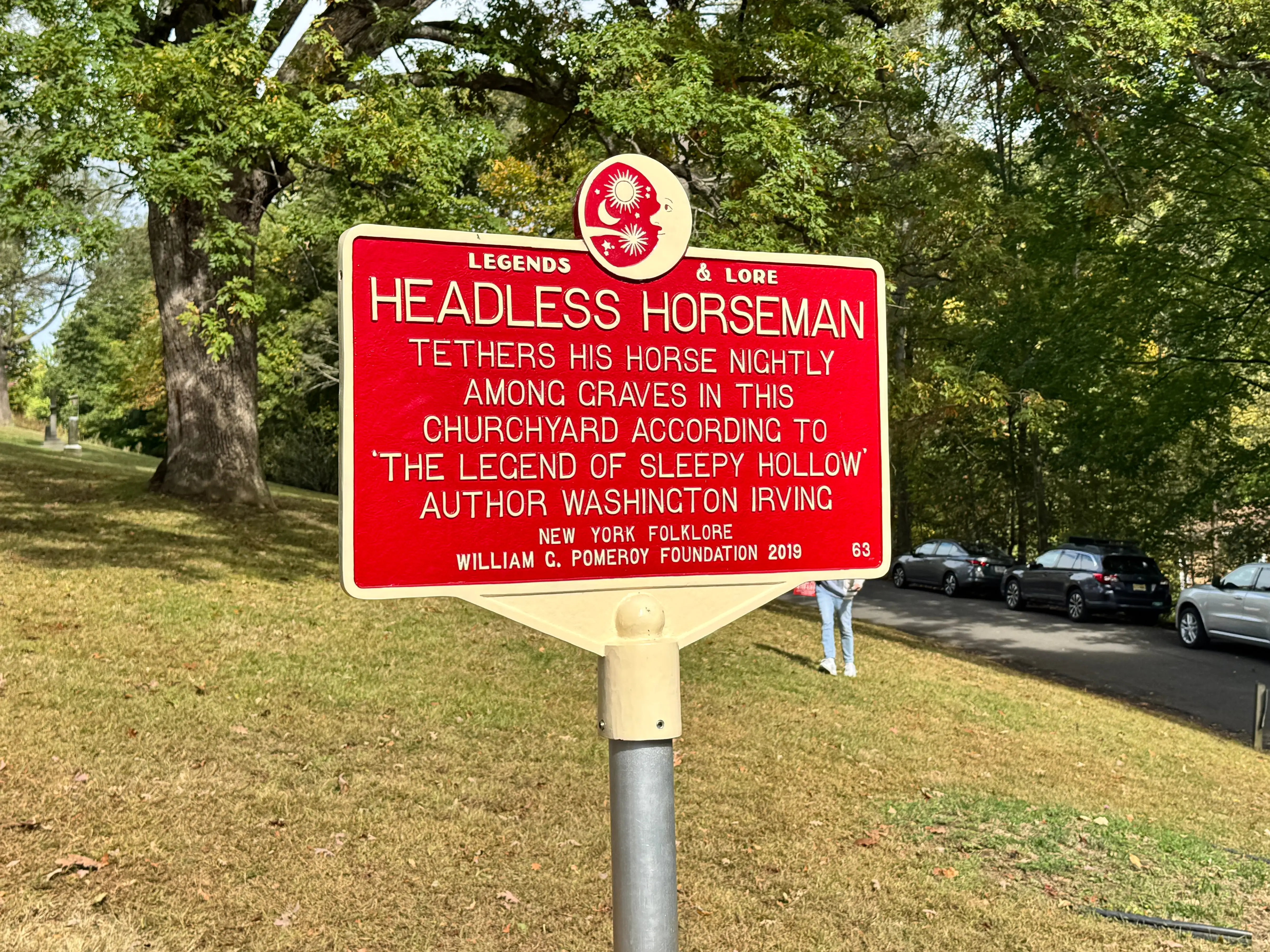 a headless horseman sign