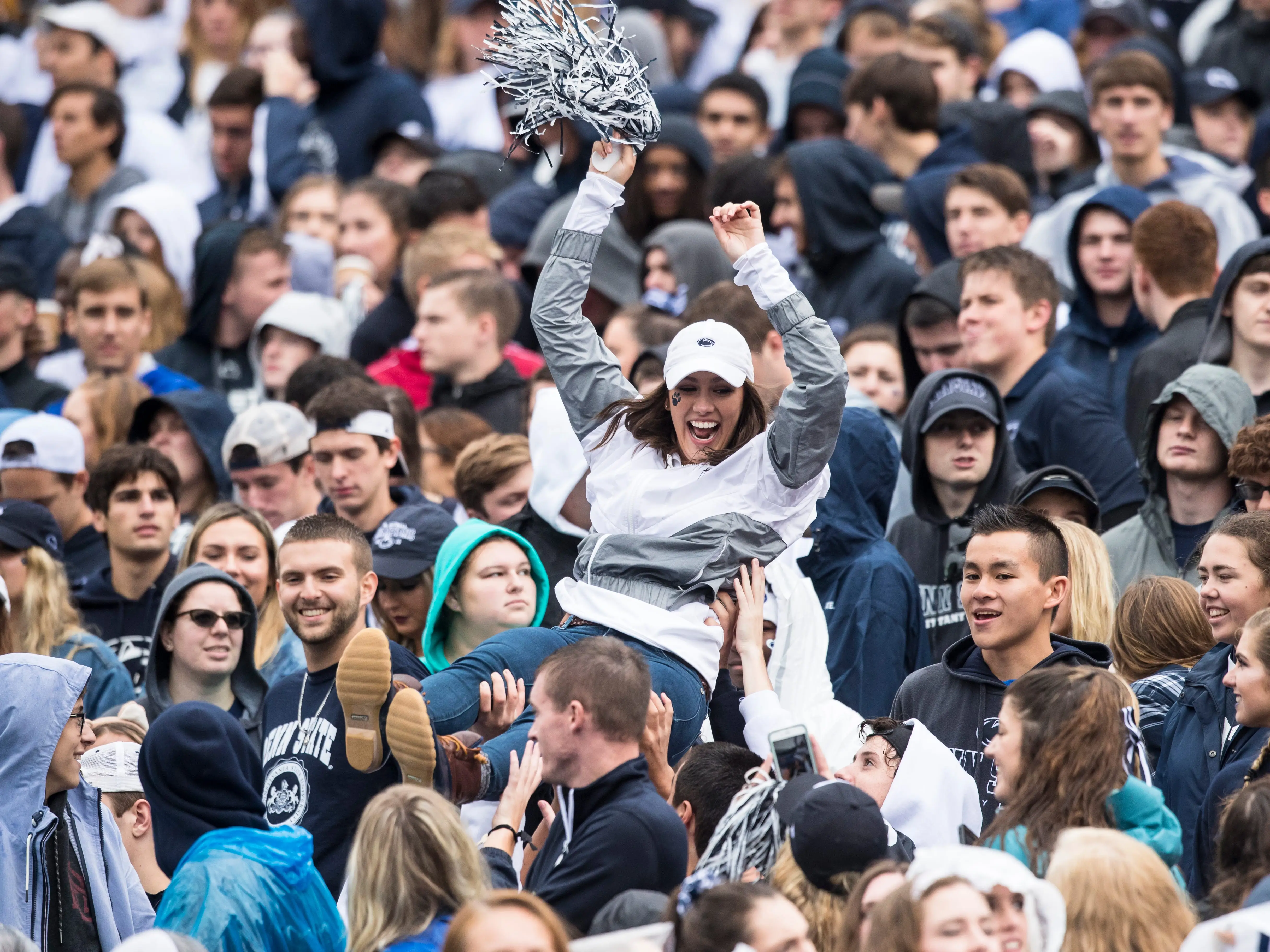 Penn State students at a football game