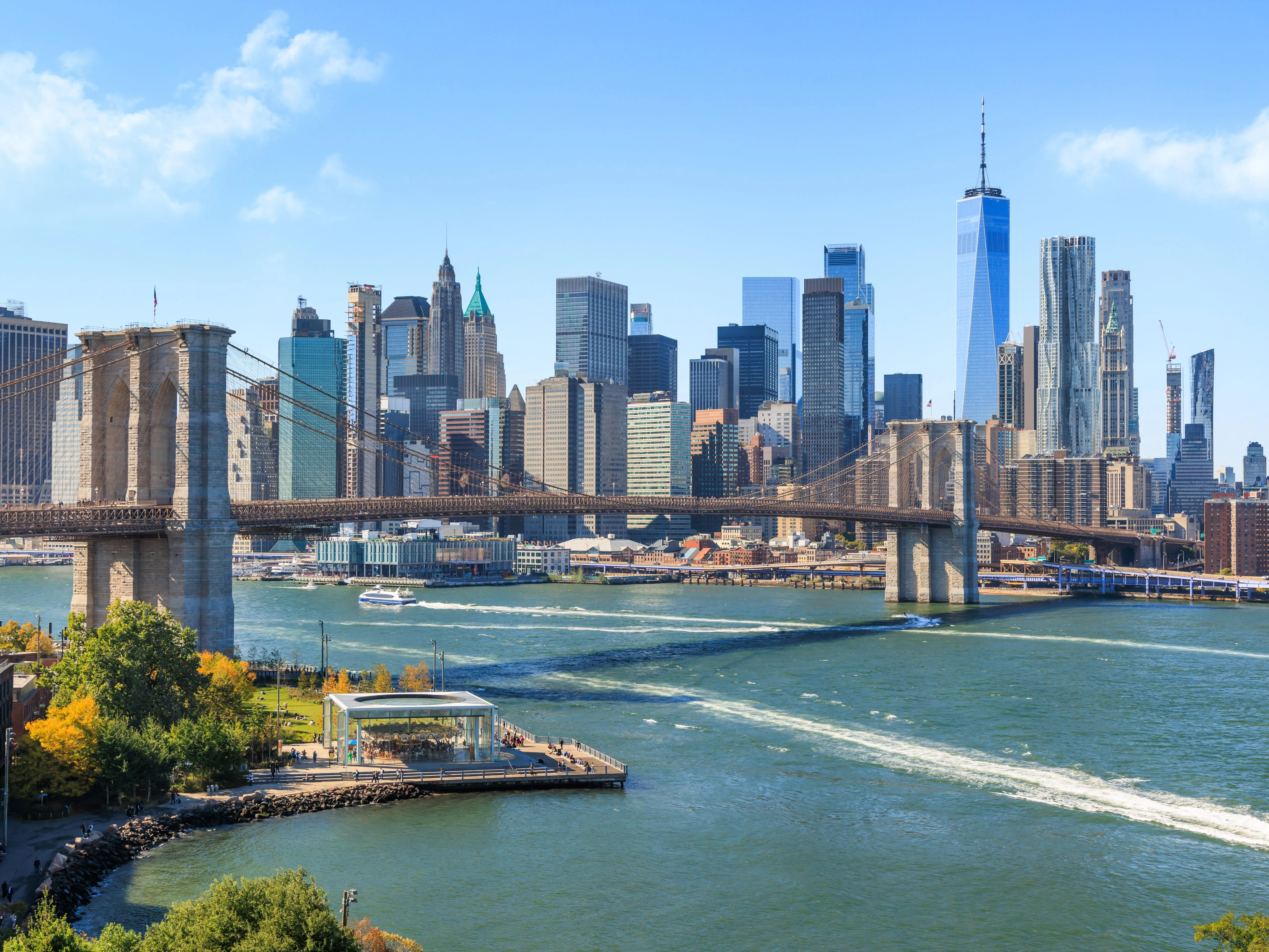 New York City skyline. Manhattan Skyscrapers panorama