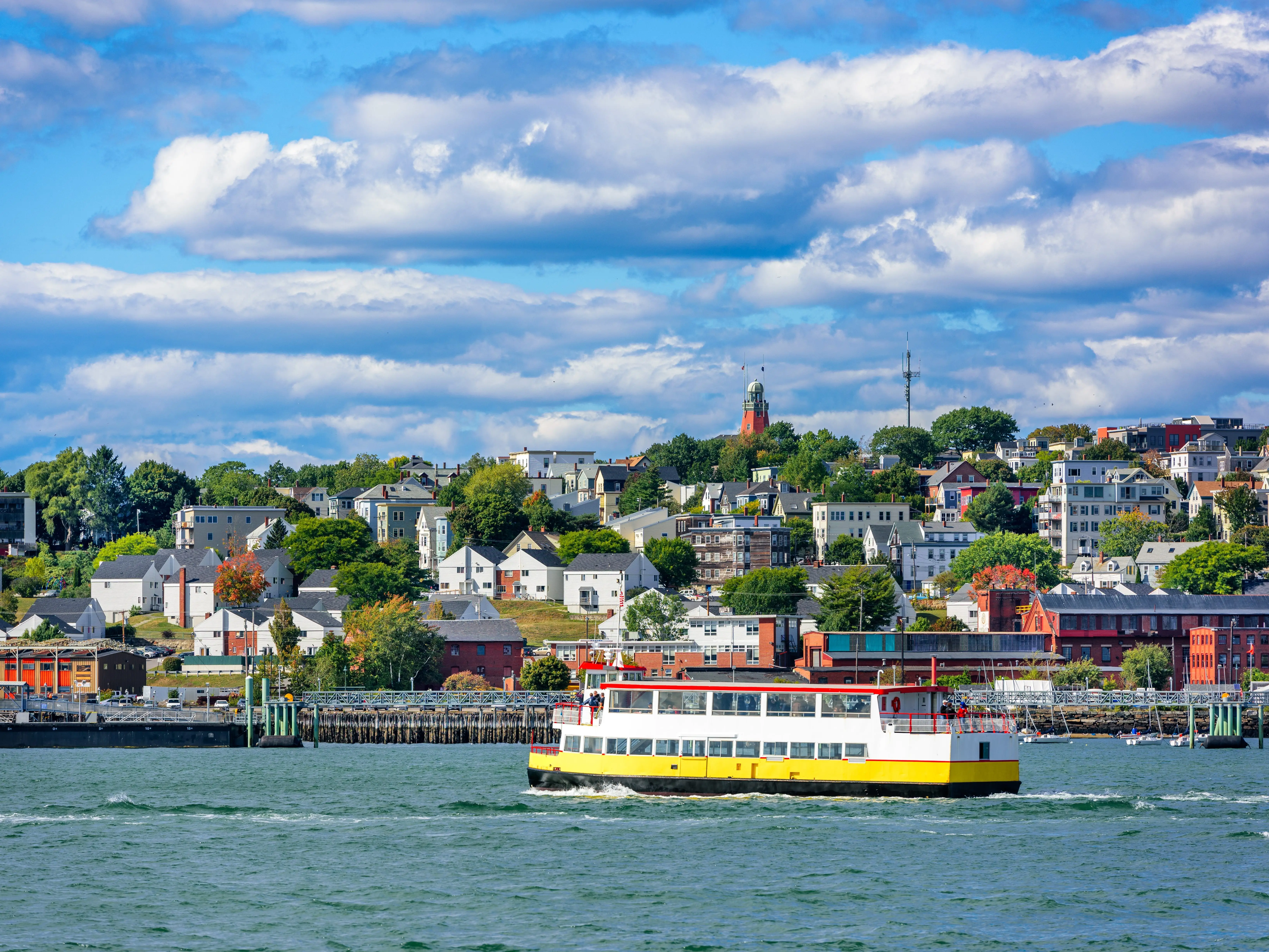 Portland, Maine, USA coastal townscape.