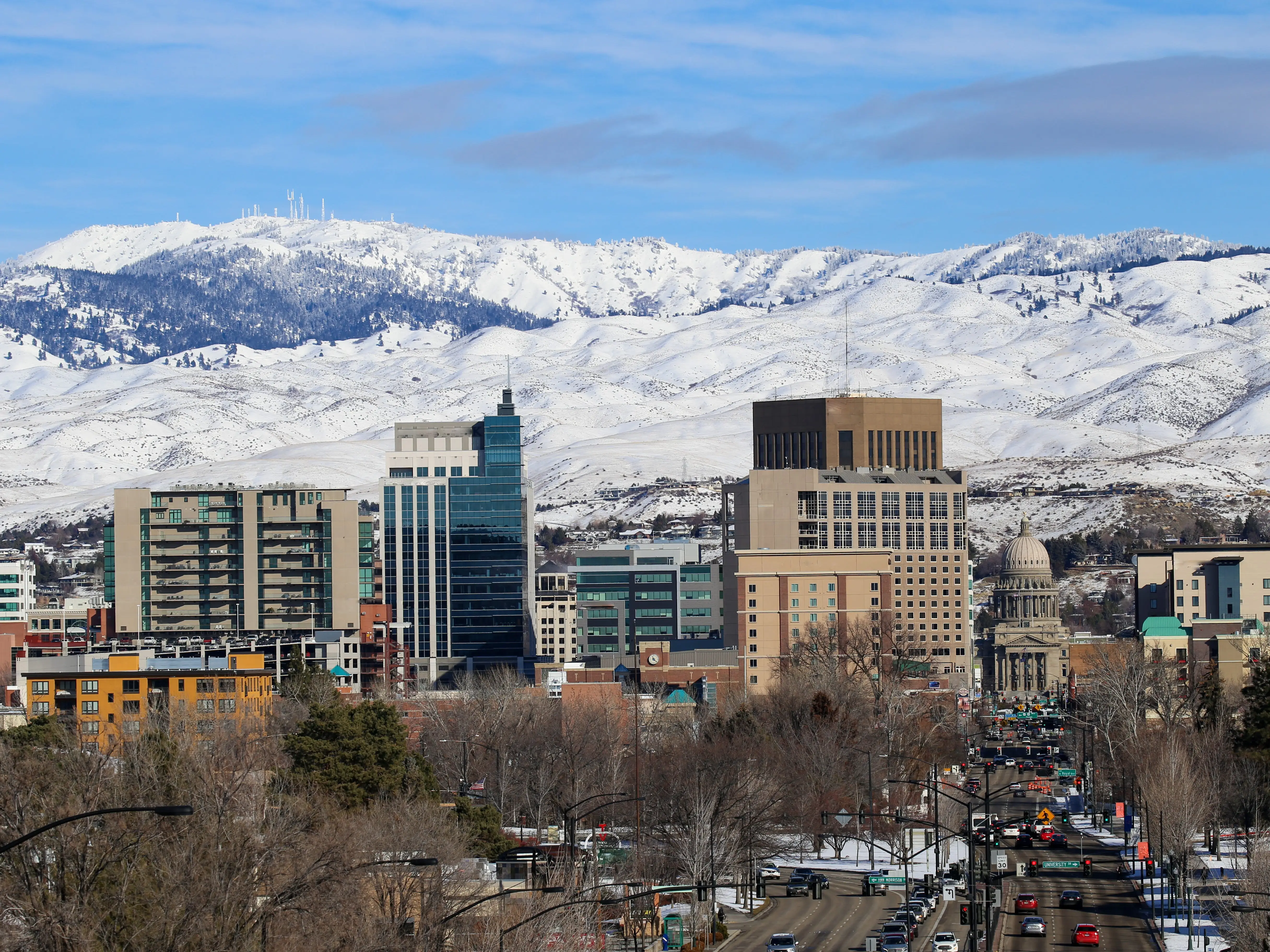 Downtown Boise in the winter of 2020