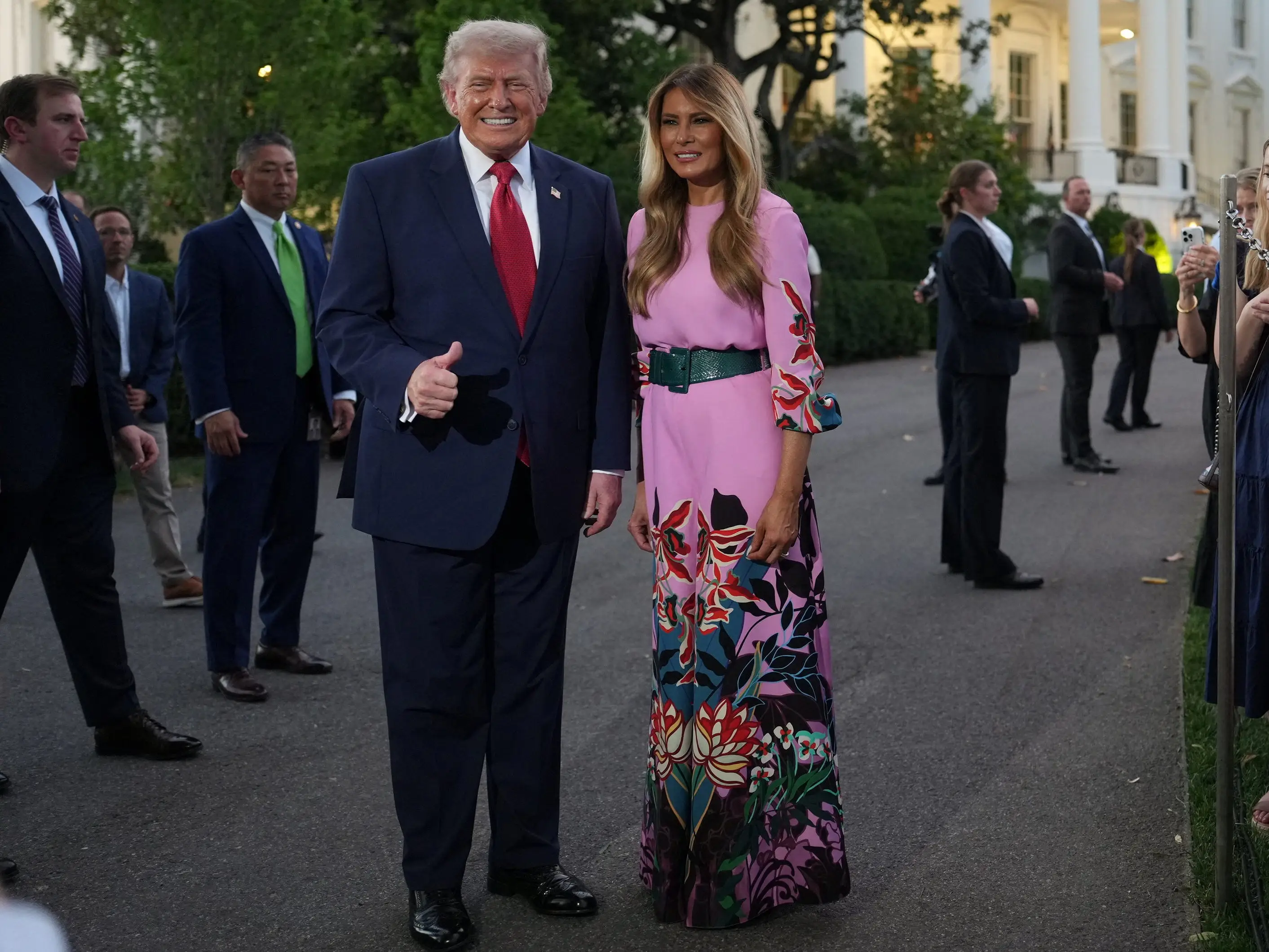 Donald and Melania Trump at the Congressional Picnic at the White House in May 2026.