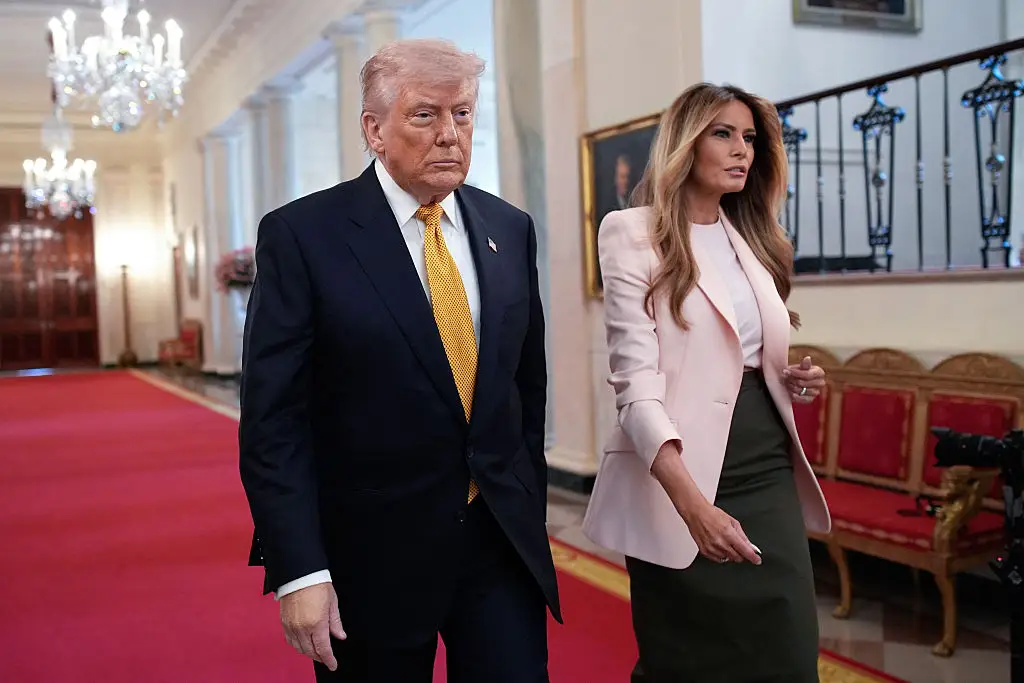 Donald Trump and Melania Trump at a Mother's Day event at the White House.