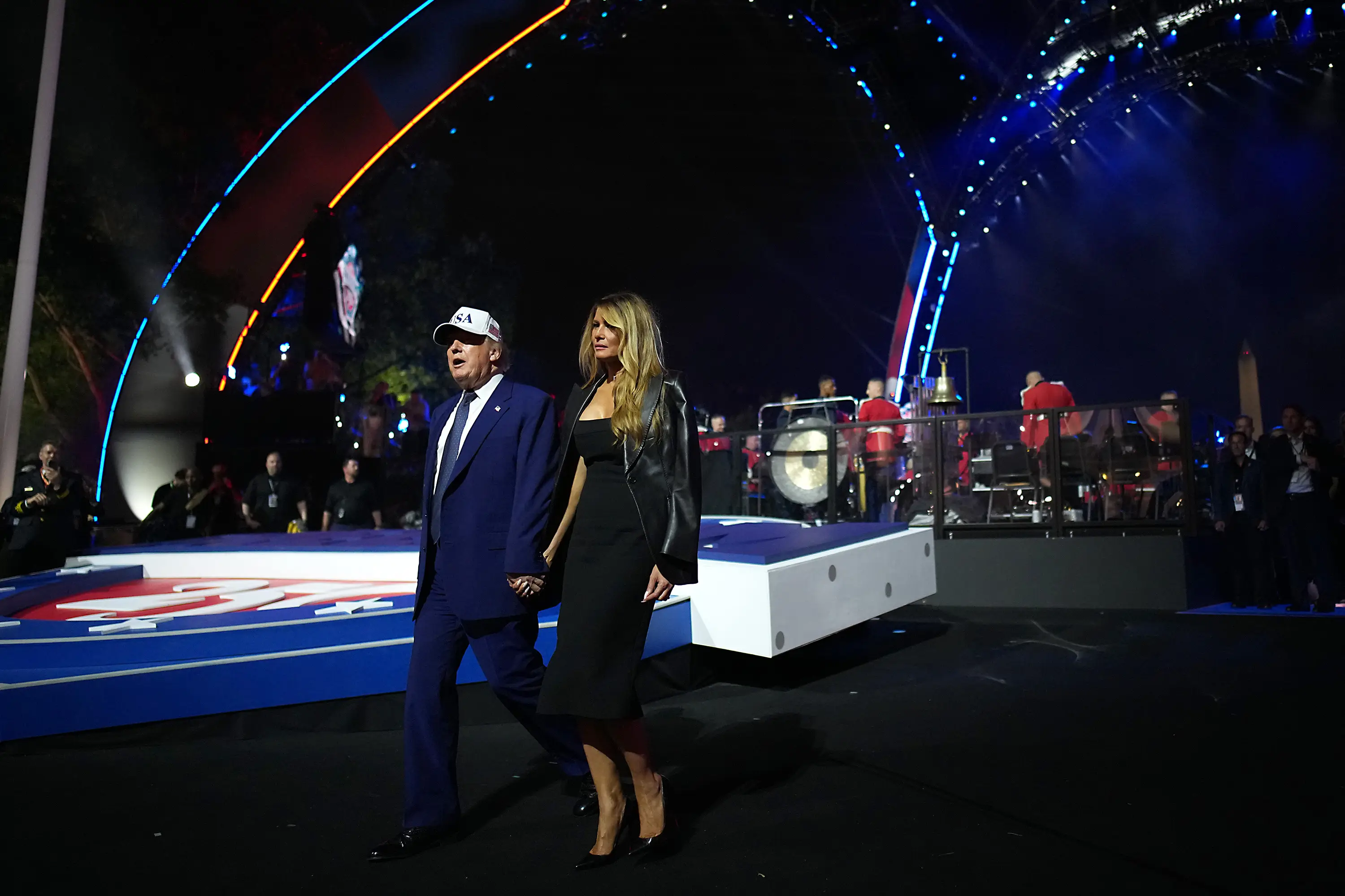 Donald Trump and Melania Trump at UFC Freedom 250.