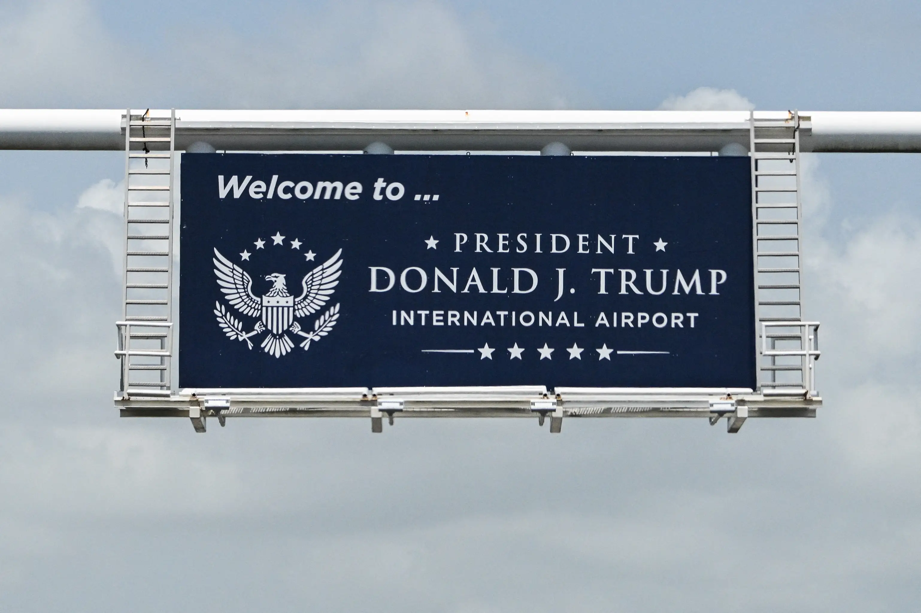 A new welcome sign reading 