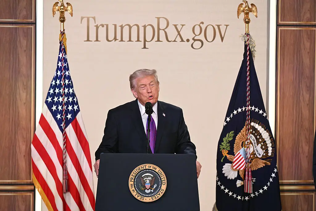 Donald Trump at an event for TrumpRx.gov.