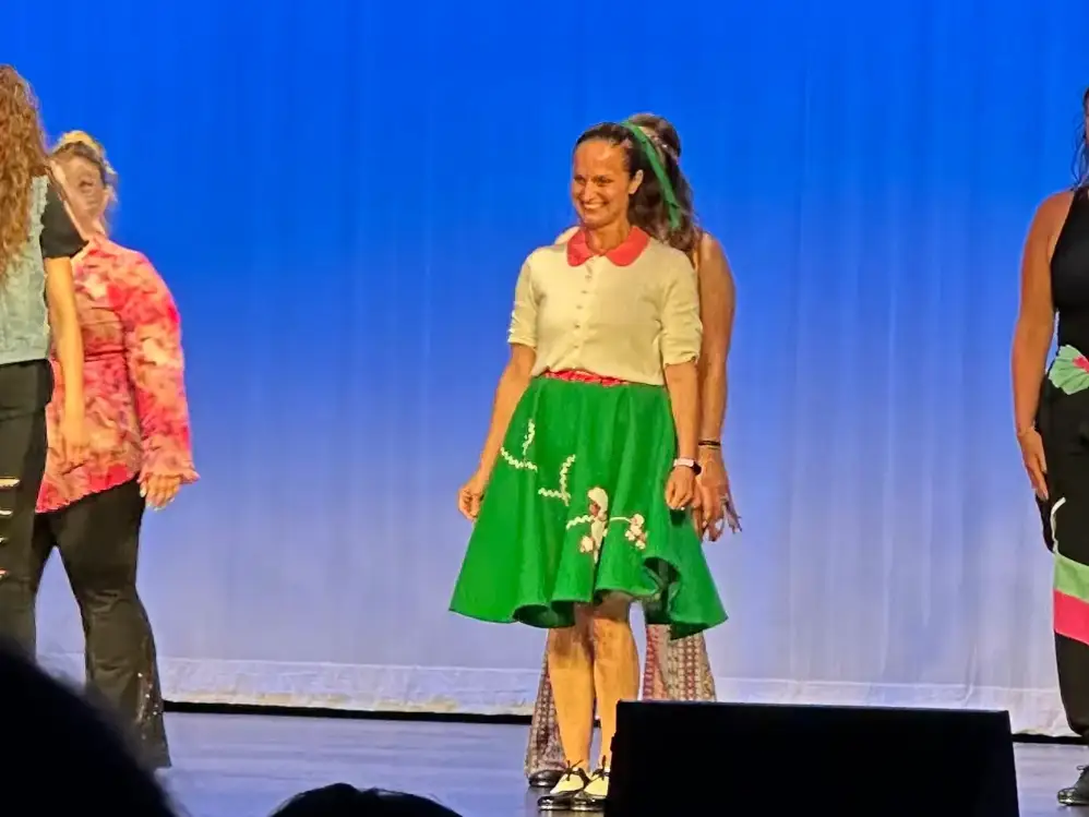 Woman tap dancing