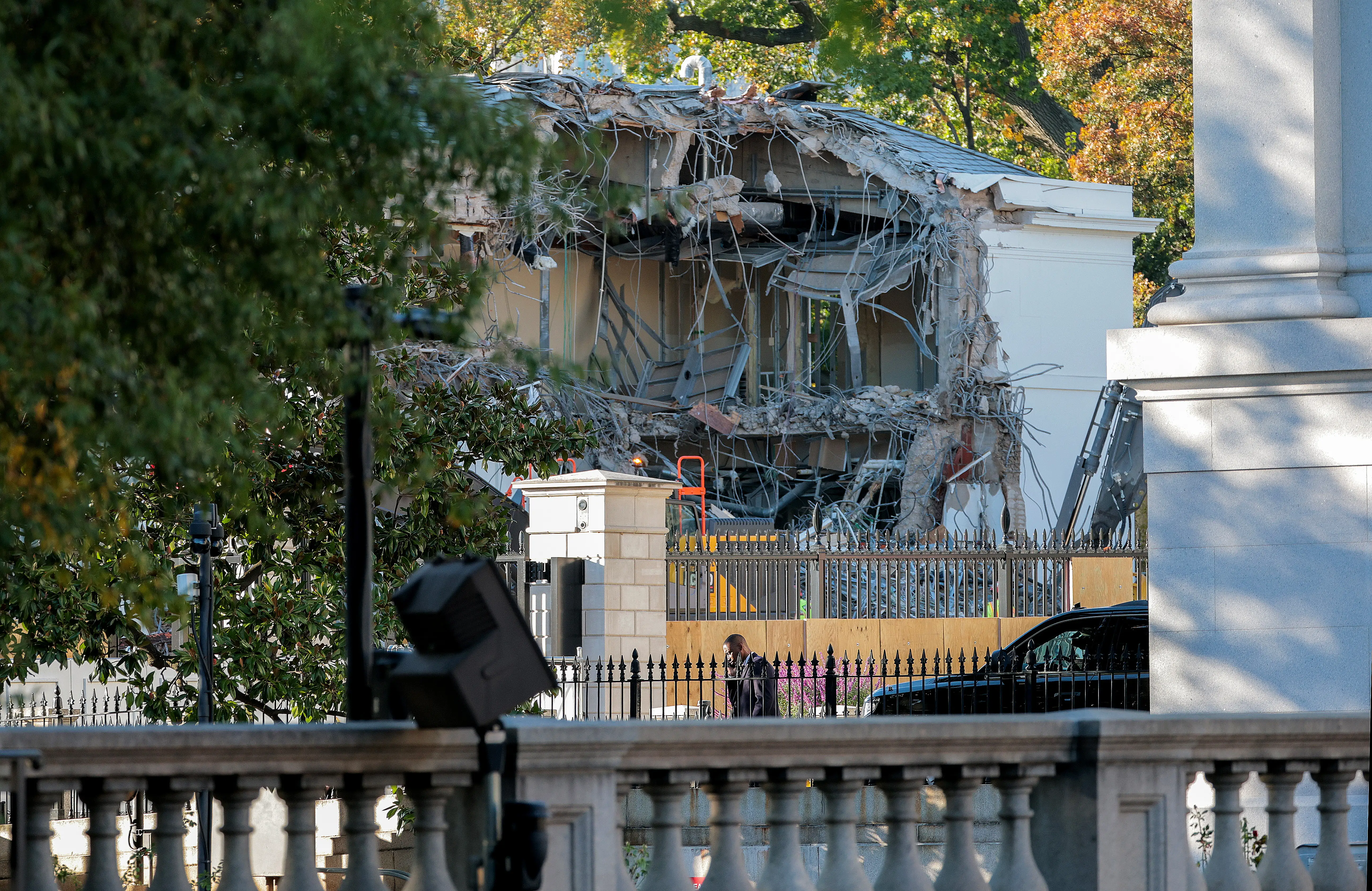 Demolition work on the East Wing of the White House.