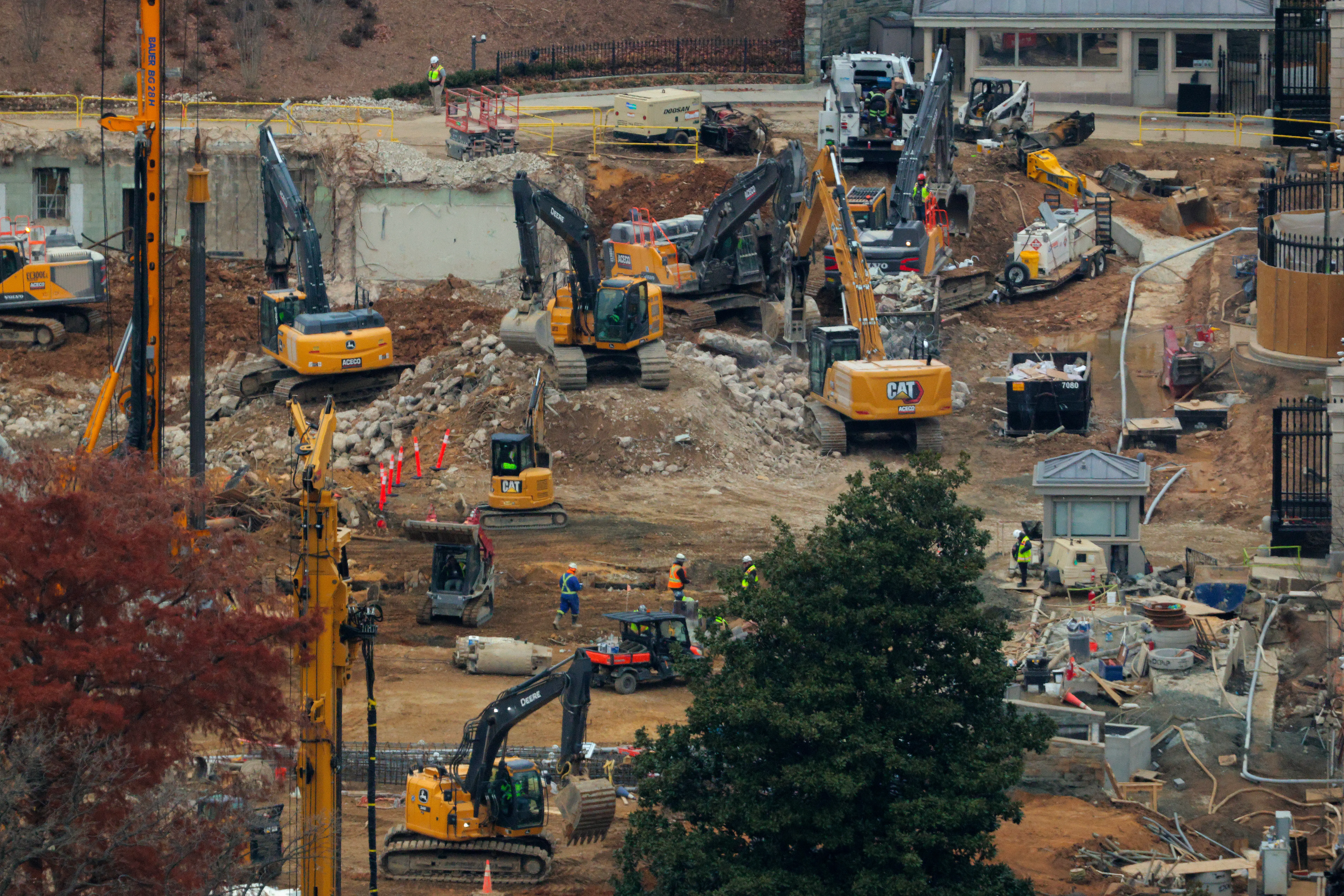 Demolition work where the East Wing once stood.
