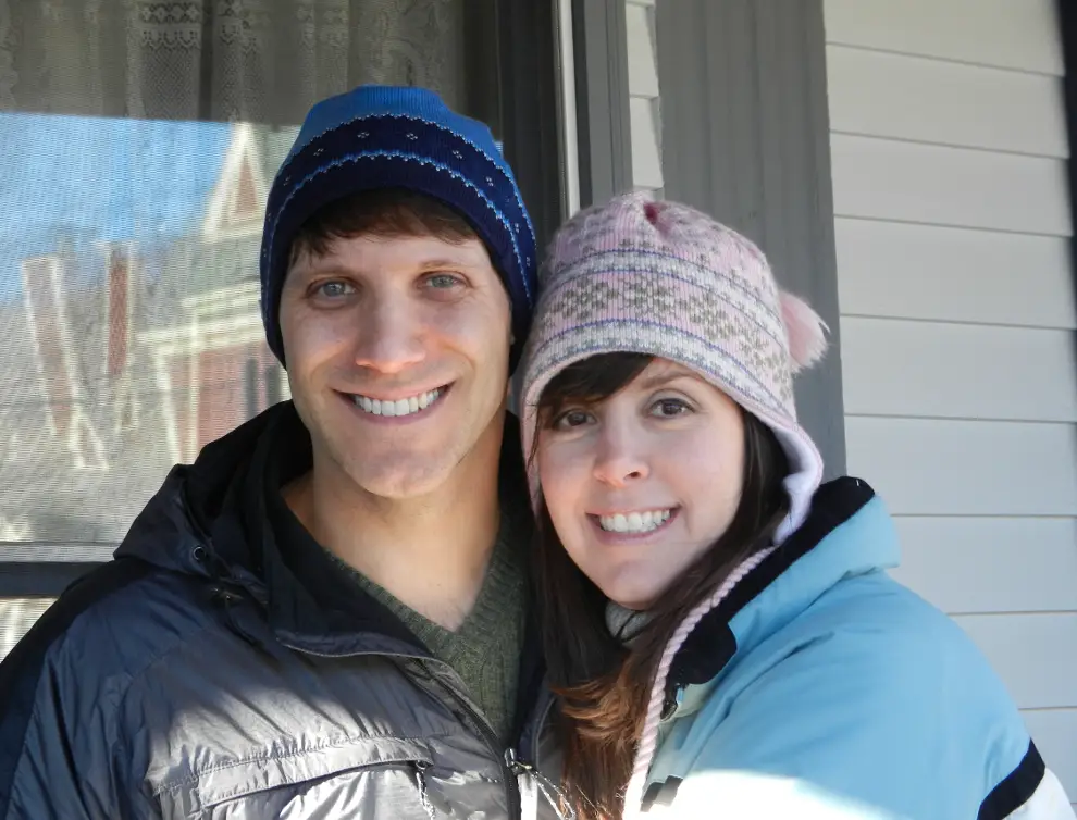 Couple posing for photo