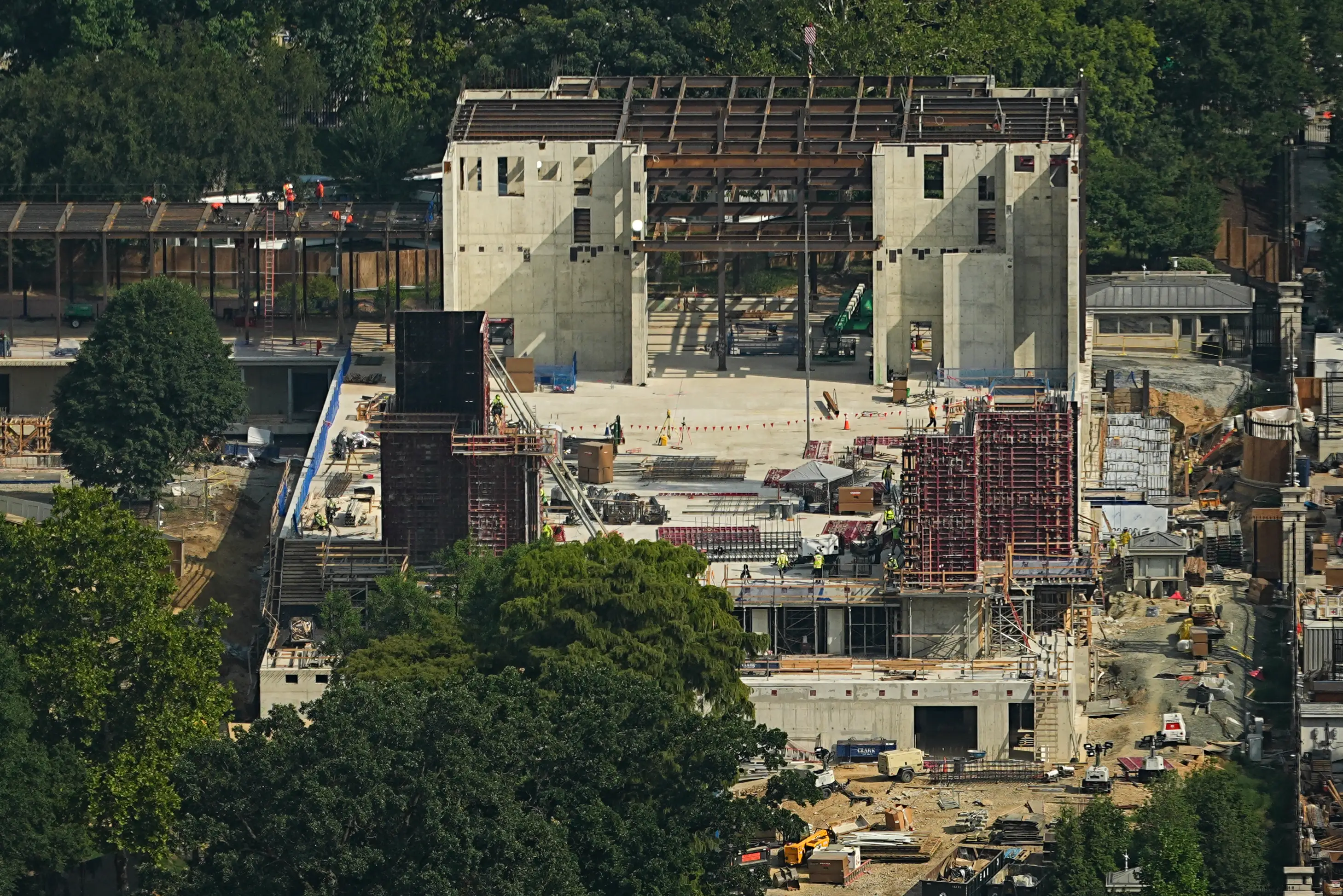 Ongoing East Wing ballroom construction at the White House.