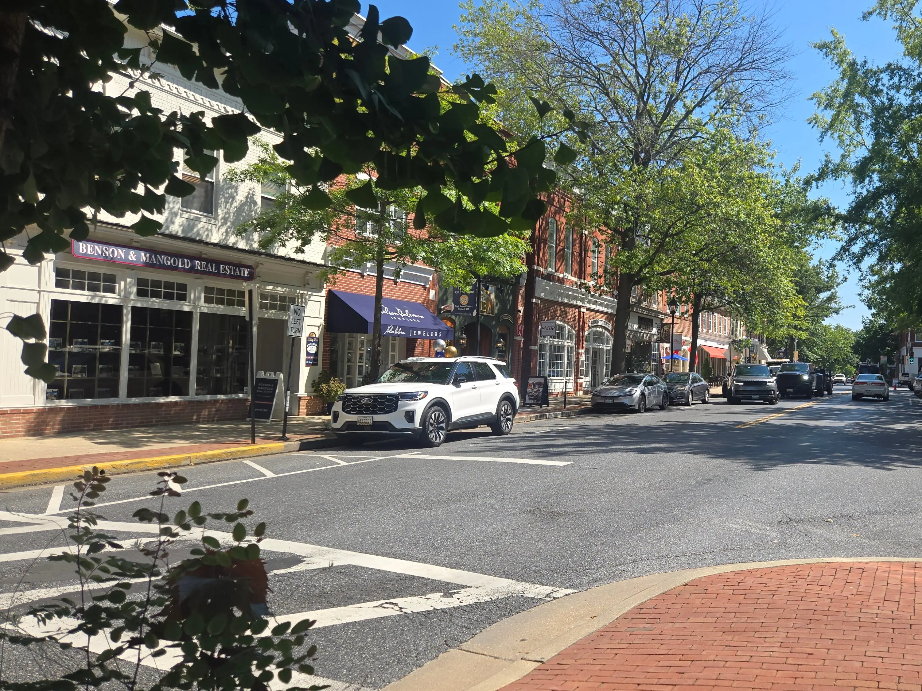 A row of shops in downtown Easton, Maryland.