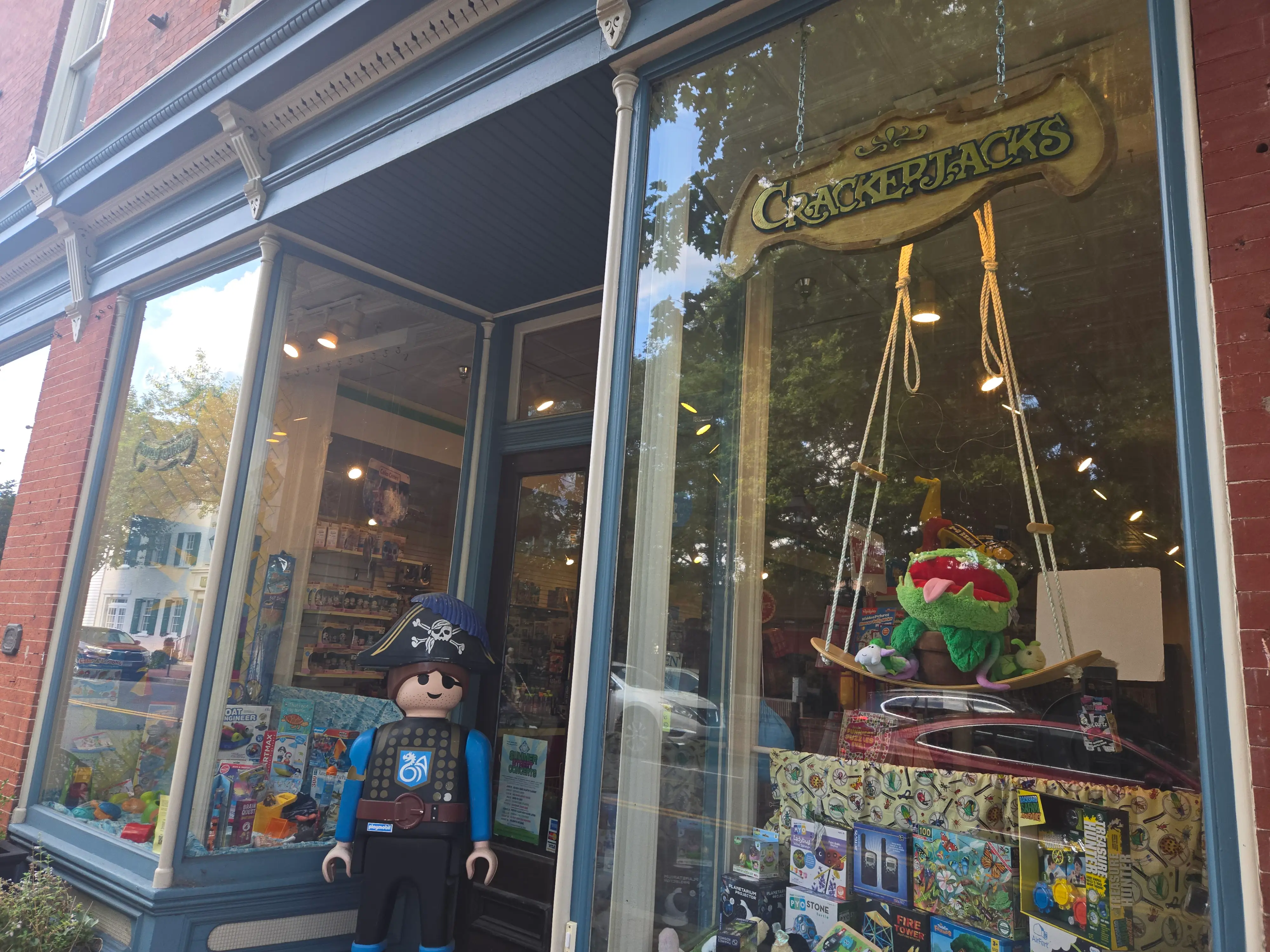 The exterior of Crackerjack's toy store.