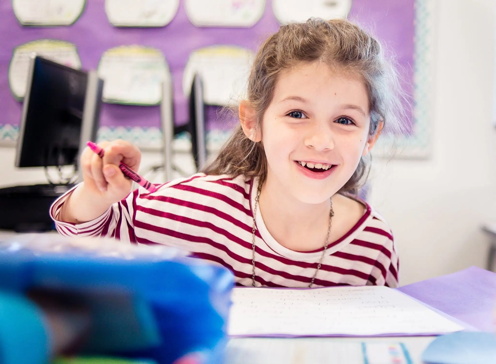The author's daughter at school.