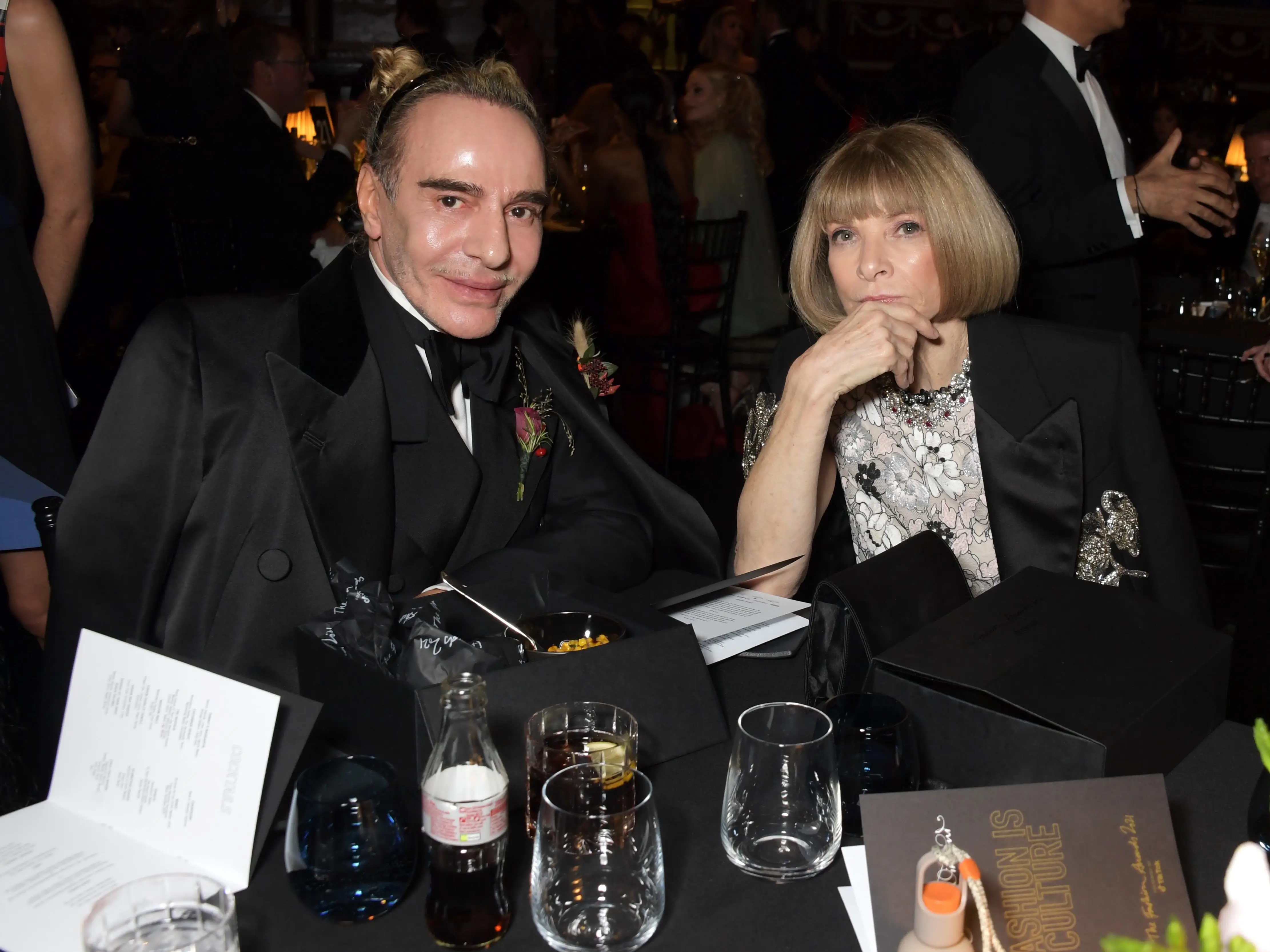 John Galliano and Anna Wintour.
