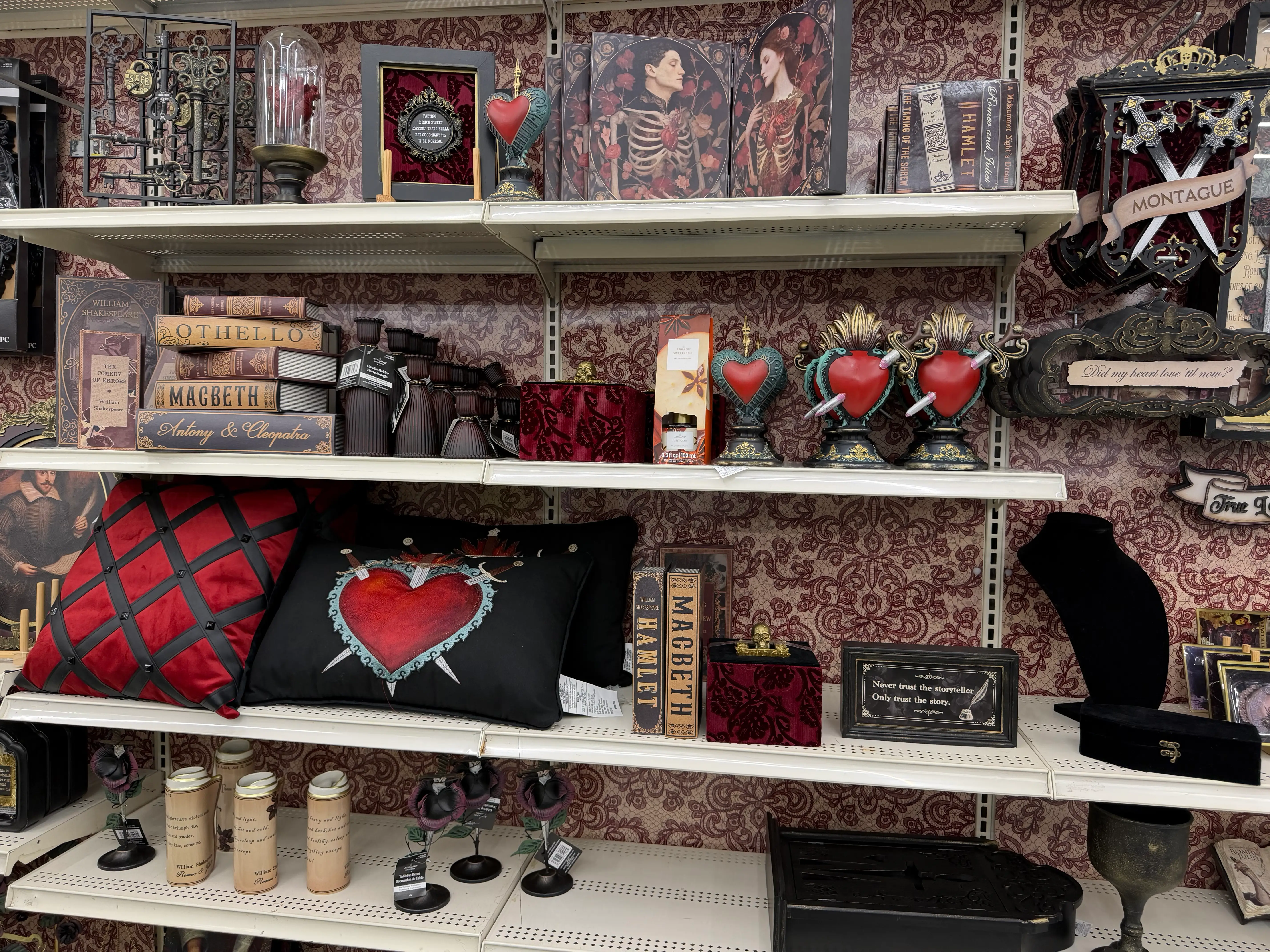 Shakespeare-inspired decor at Michaels
