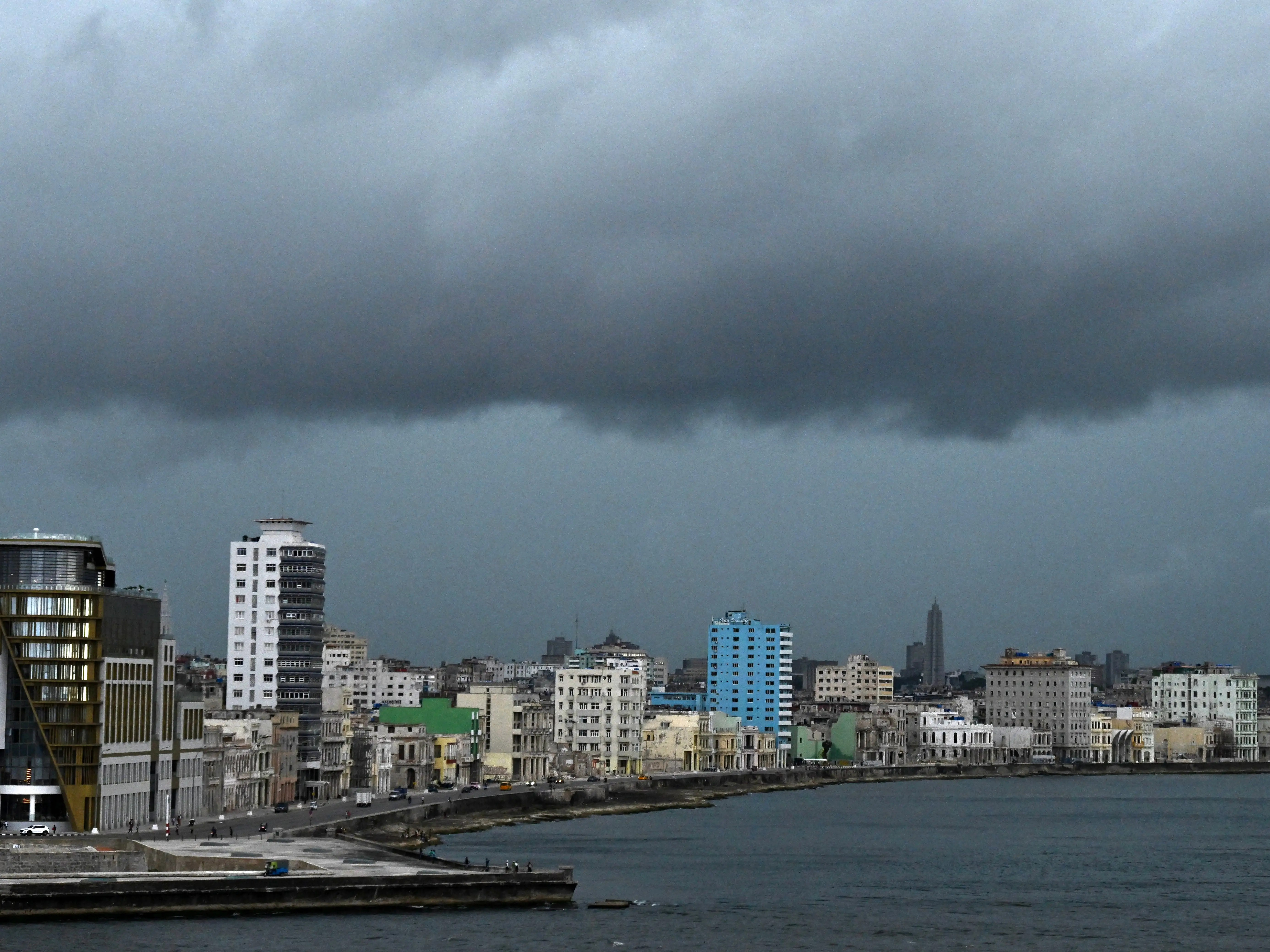Storm clouds hang over Havana during a nationwide power outage on July 10, 2026. Cuba suffered its second nationwide blackout in five days on July 10 as twin energy and economic crises, compounded by a six-month US fuel blockade, caused the electricity grid to collapse.