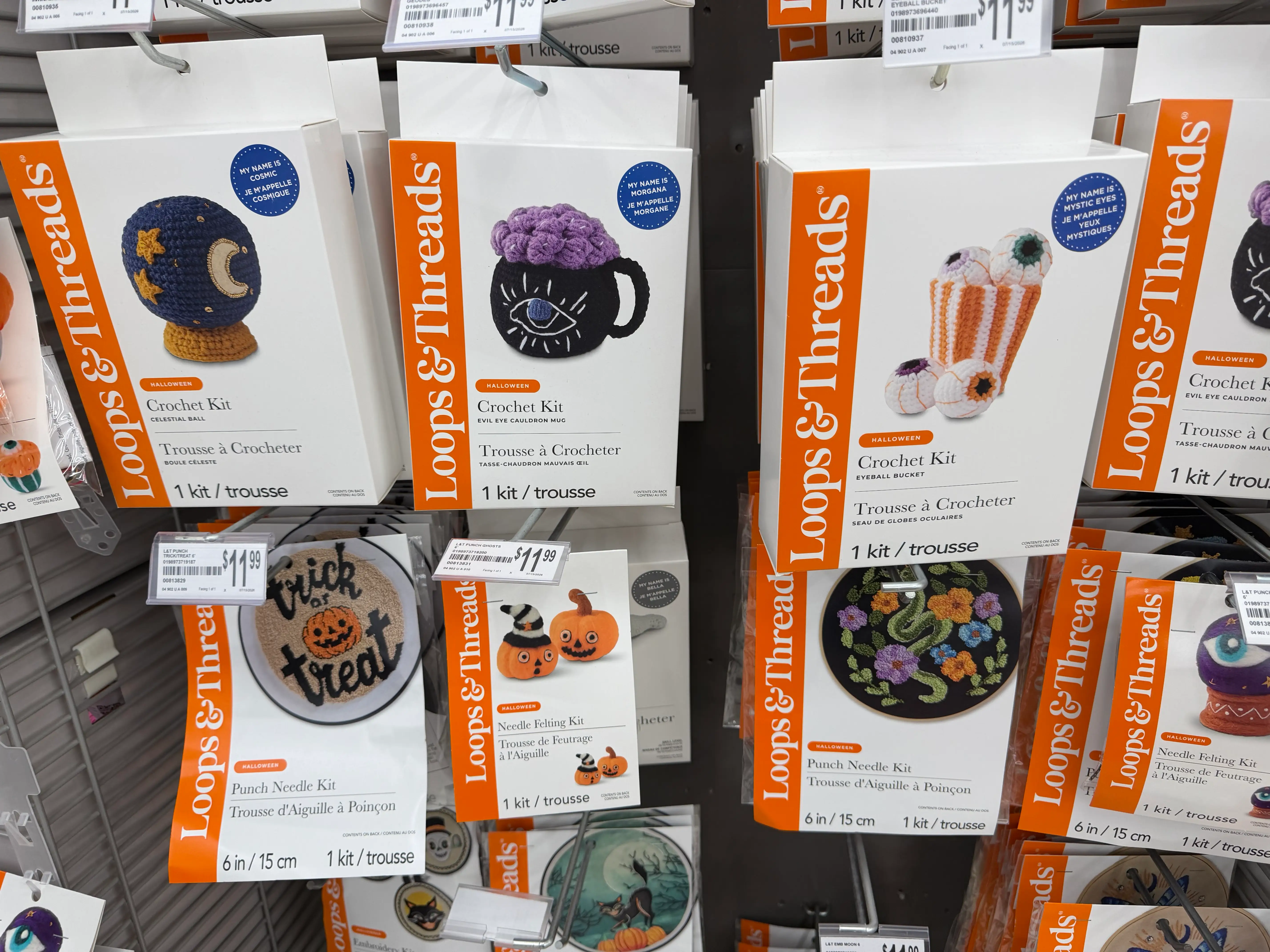 Halloween crochet kits at Michaels