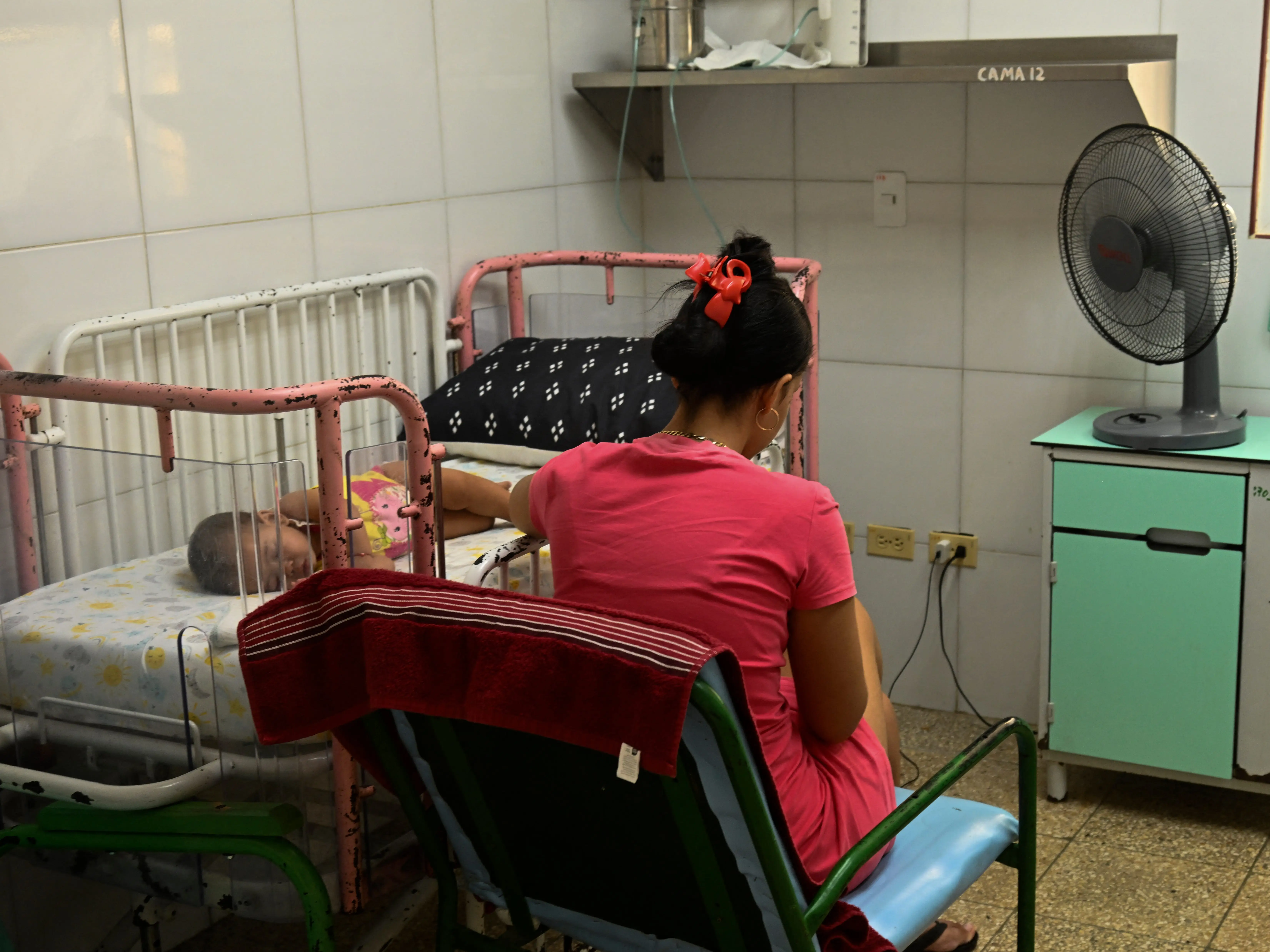 Children remain hospitalised in a room of the Pepe Portilla Paediatric Hospital in the province of Pinar del Rio, Cuba on July 25, 2026