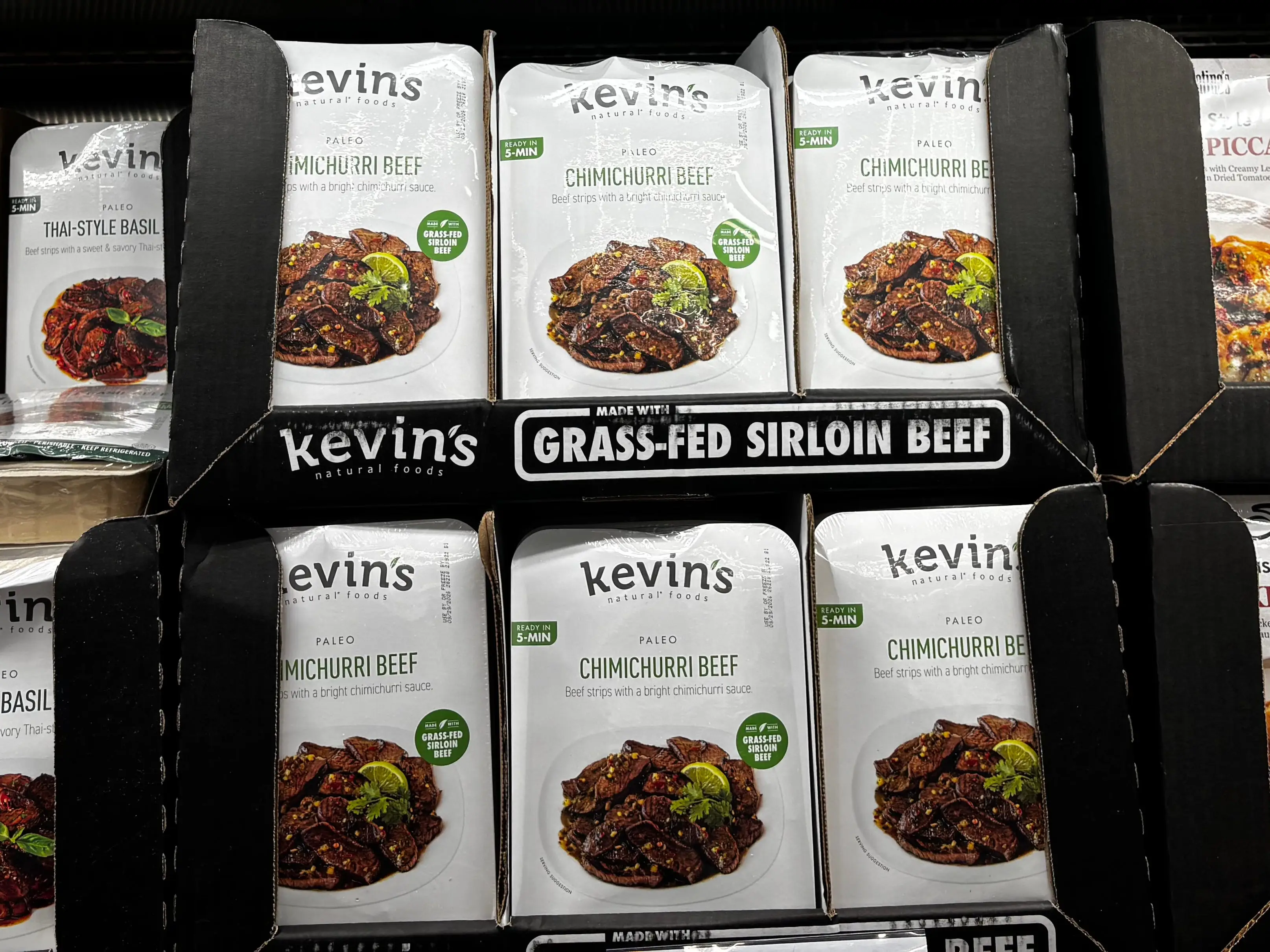 Kevin's premade meals on display at Costco
