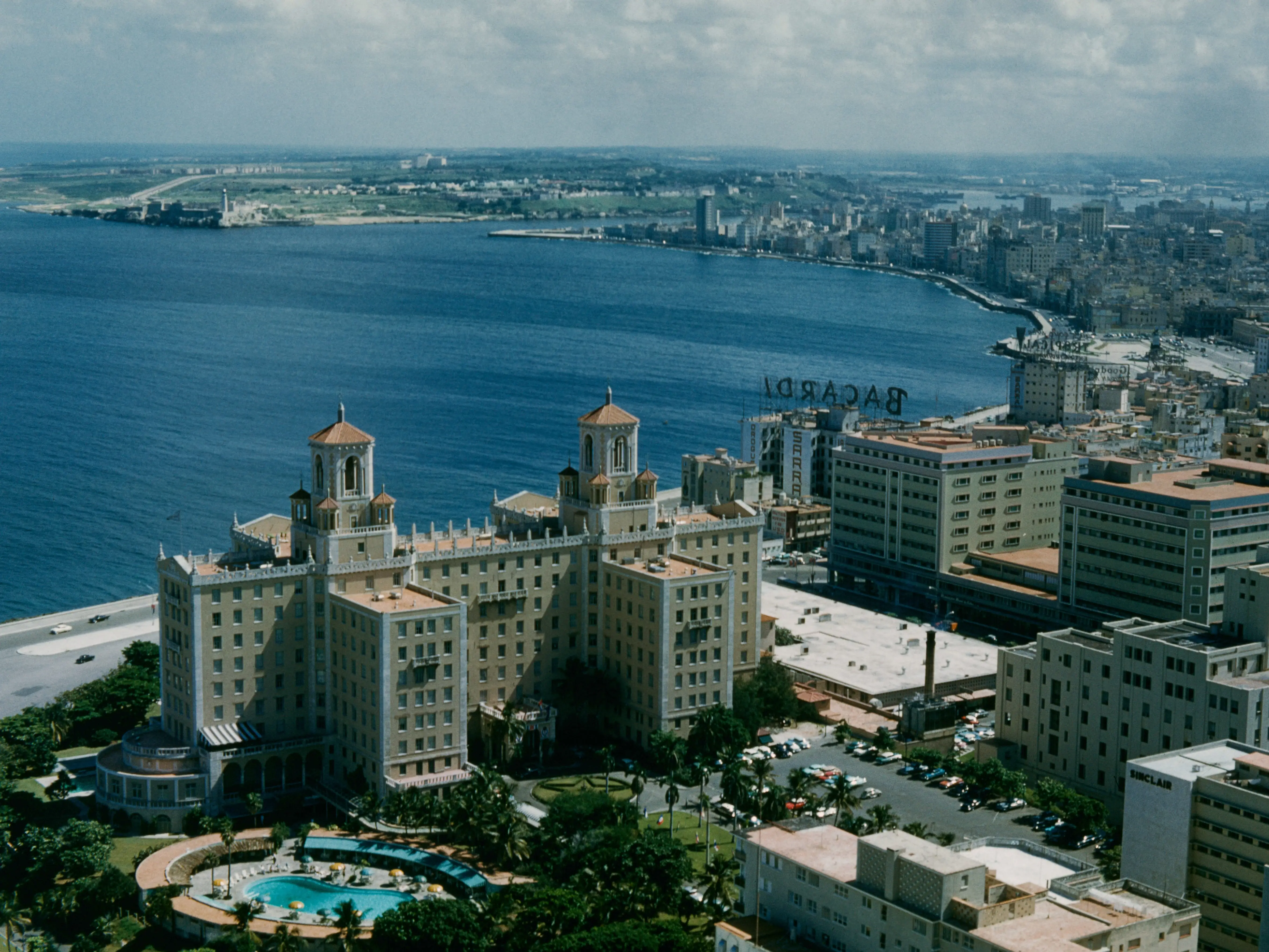 The Hotel Nacional de Cuba on the Malecon in Havana, Cuba, circa 1959.