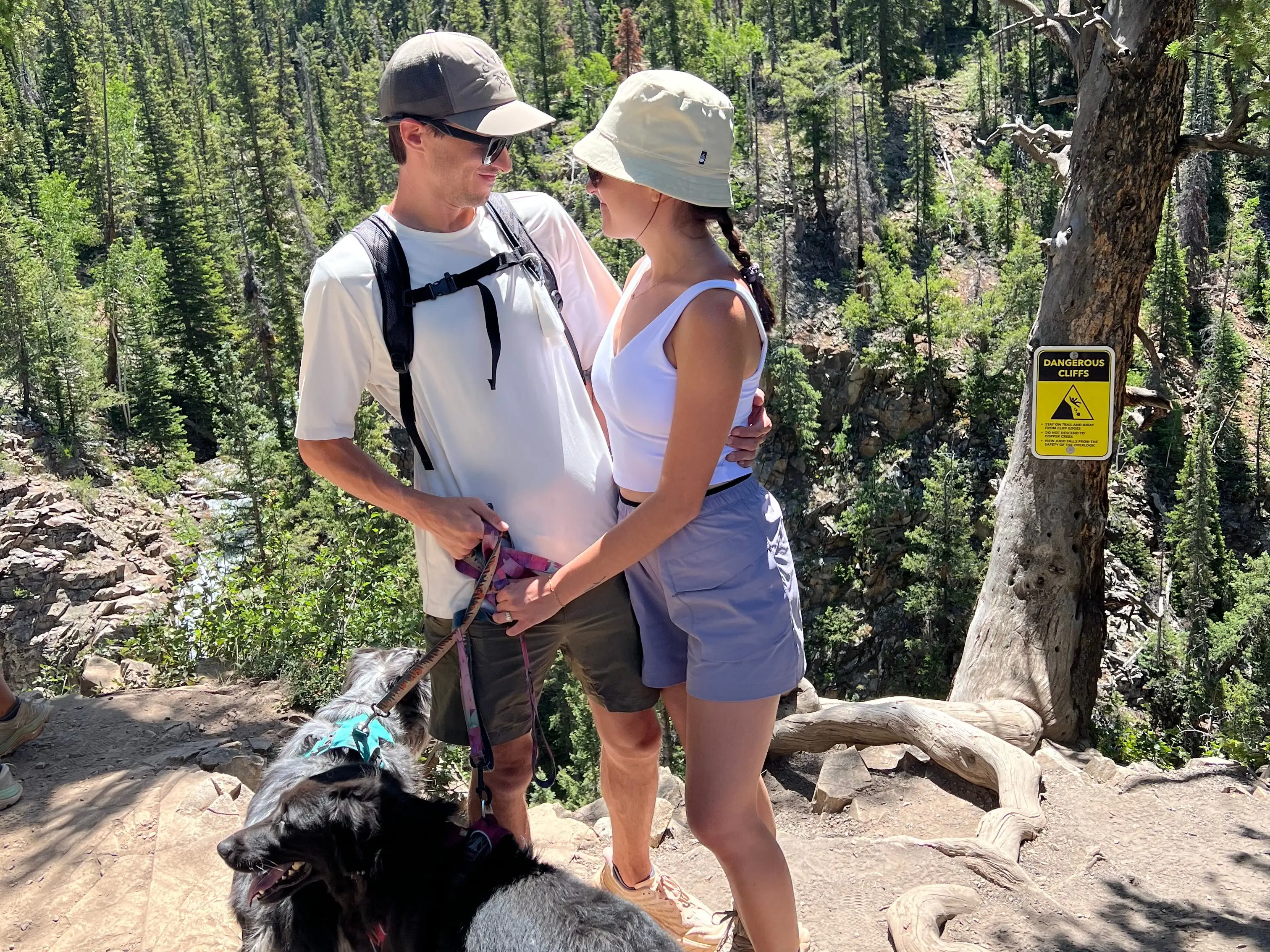 two dogs and couple in Crested Butte, Colorado, by tr