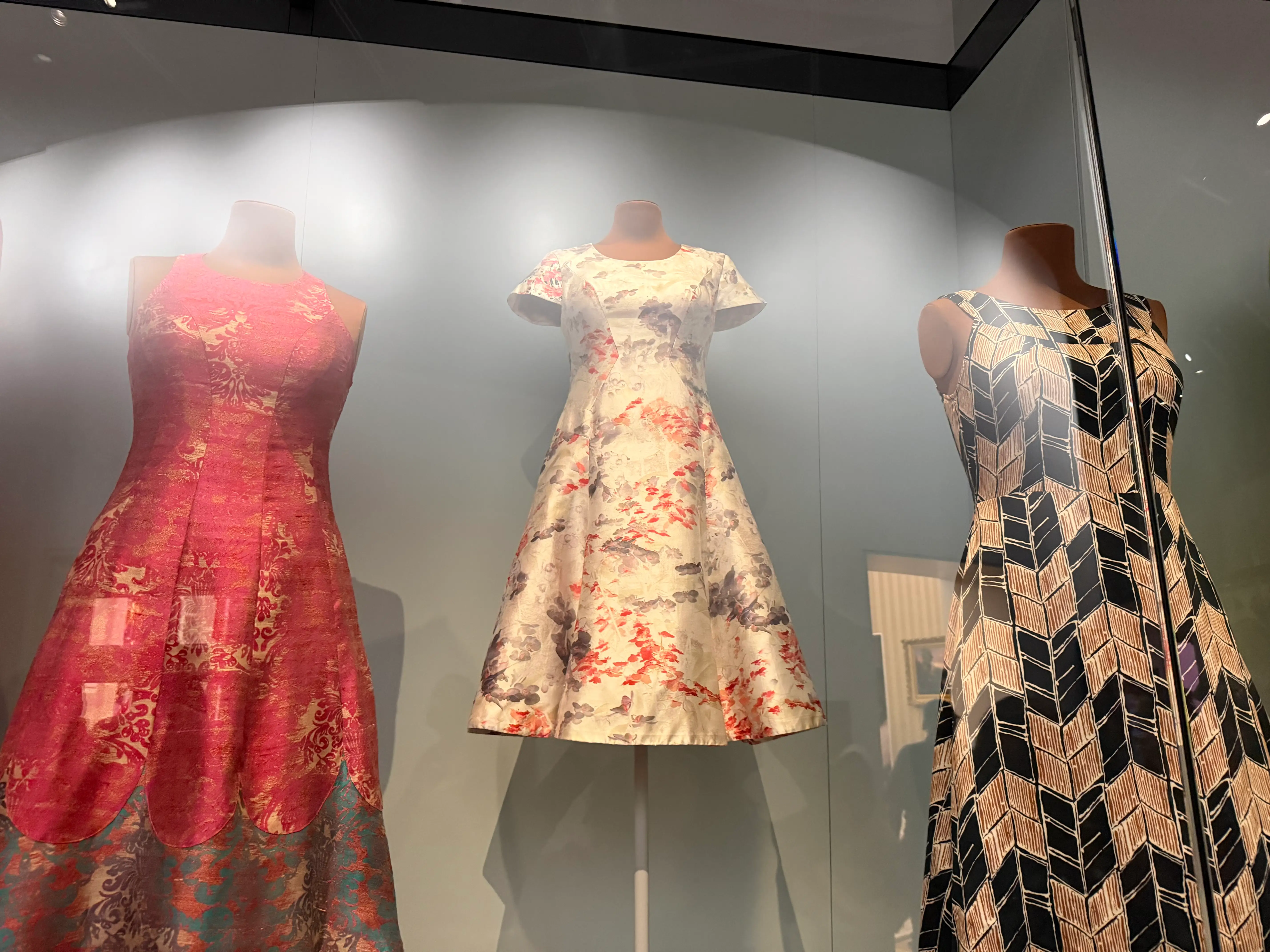 Michelle Obama Prabal Gurung dress on display at the Obama Presidential Center in Chicago